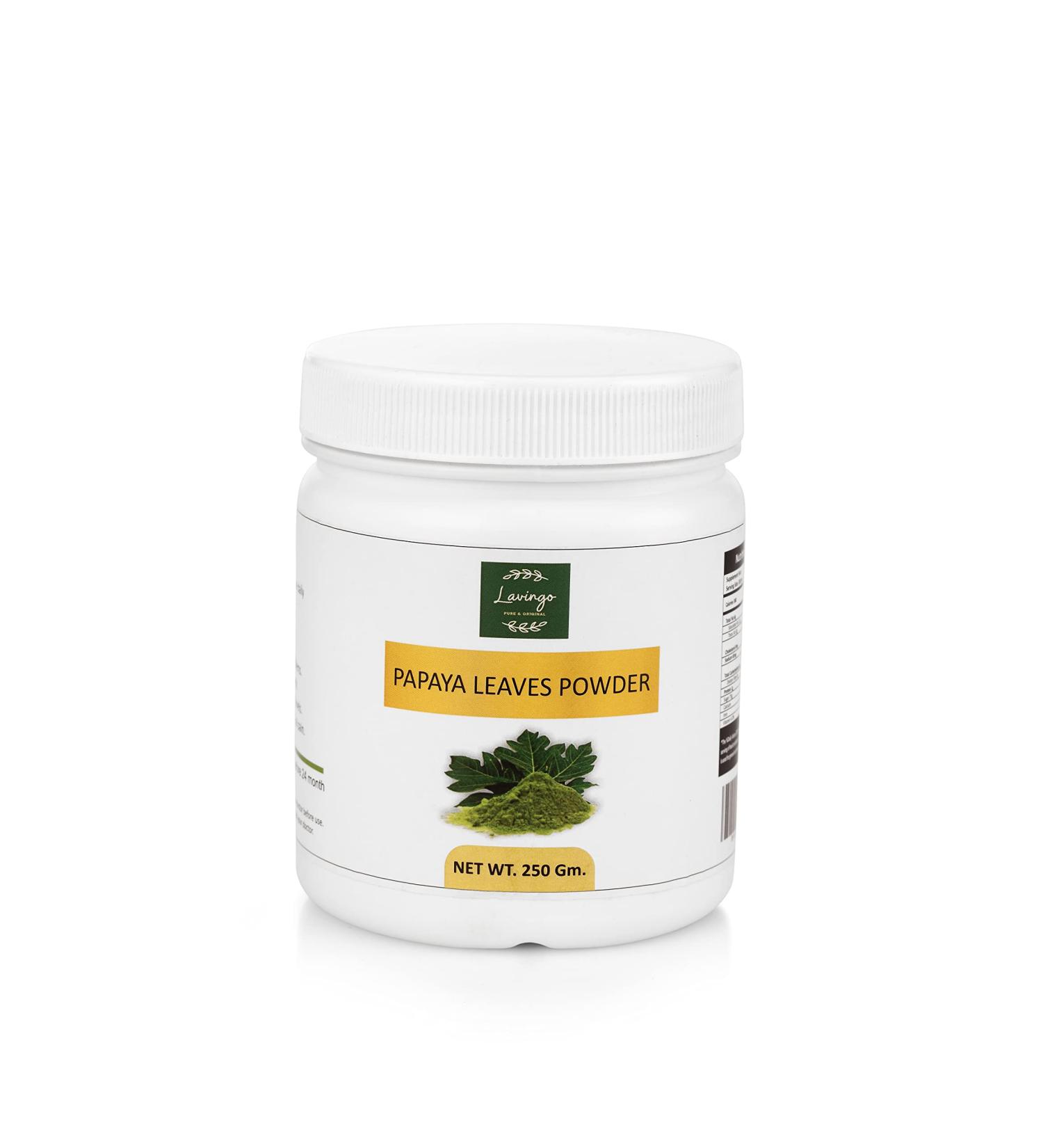 Papaya Leaf Powder (Carica Papaya) | 250 g | 8.81 oz | Rich in Fiber & Good for Digestion | Supports Immunity & Weight Management | Eco-Friendly Packaging - by Lavingo - Buy Online on SooperMarket.com