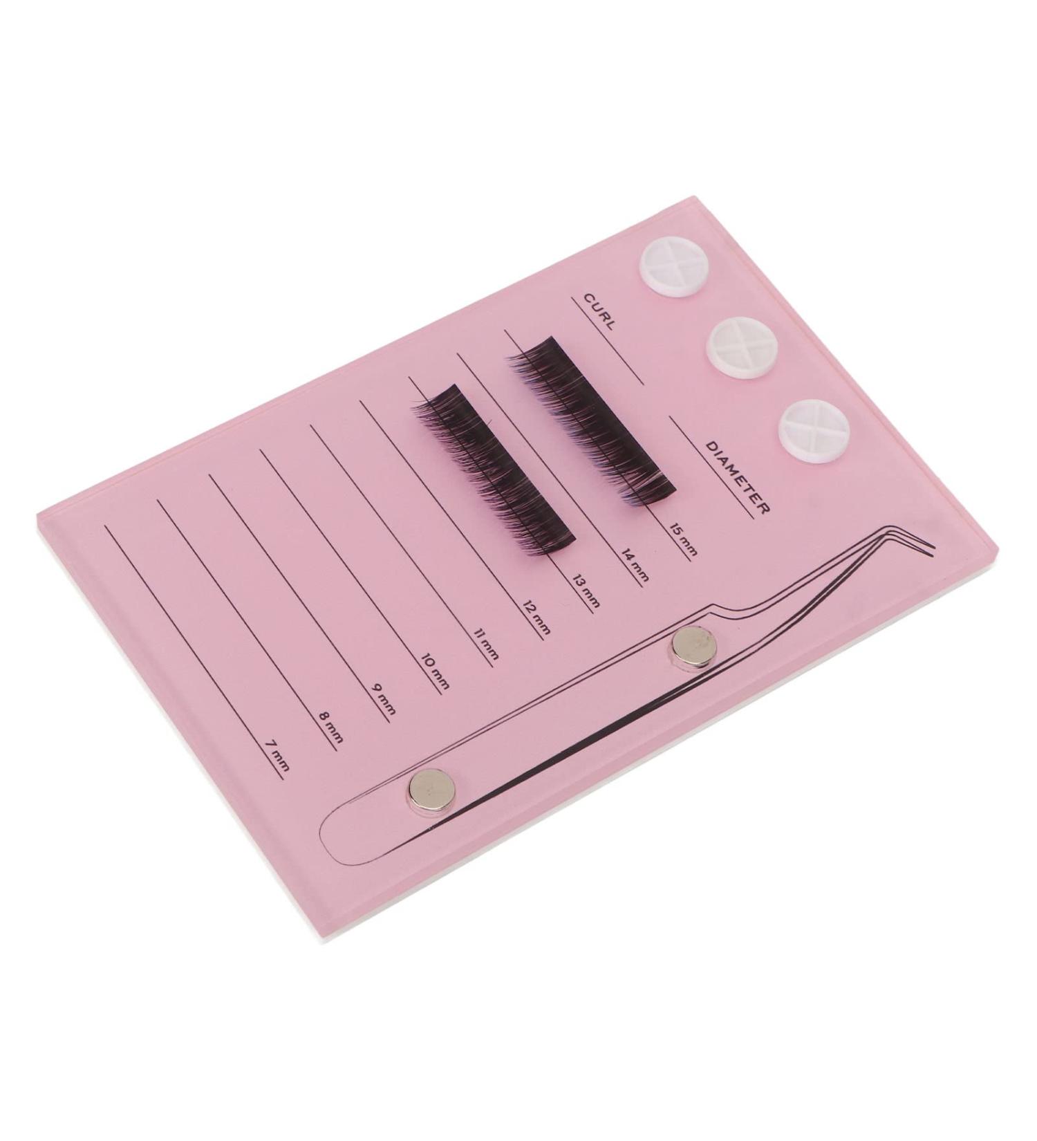 3-in-1 Acrylic Eyelash Palette | 9 Rows 7-15mm Extensions Tool | Includes 2 Tweezers & 100 Glue Cups - International Shipping Available - Buy Online on SooperMarket.com