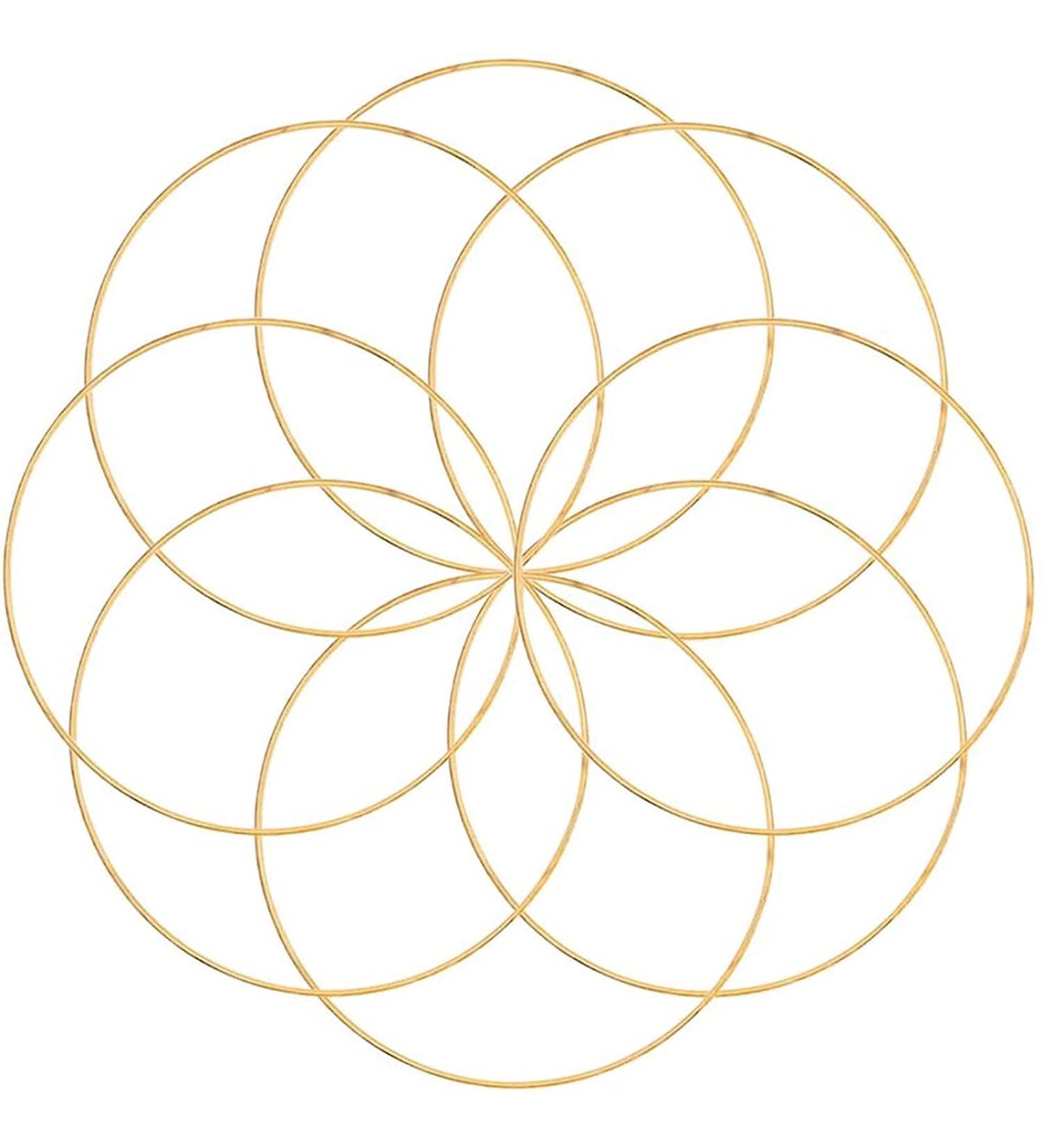 Outuxed 8pcs 10-inch Metal Hoops for DIY Crafts, Dream Catchers, and Wedding Decor - Gold Macrame Rings for Wall Hanging - Buy Online on SooperMarket.com