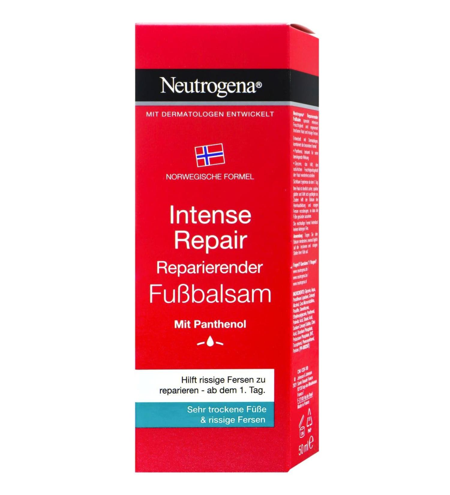 Neutrogena Norwegian Formula Intense Repair foot care ointment for feet with glycerin & panthenol for cracked rough & dry feet (3 x 50 ml)