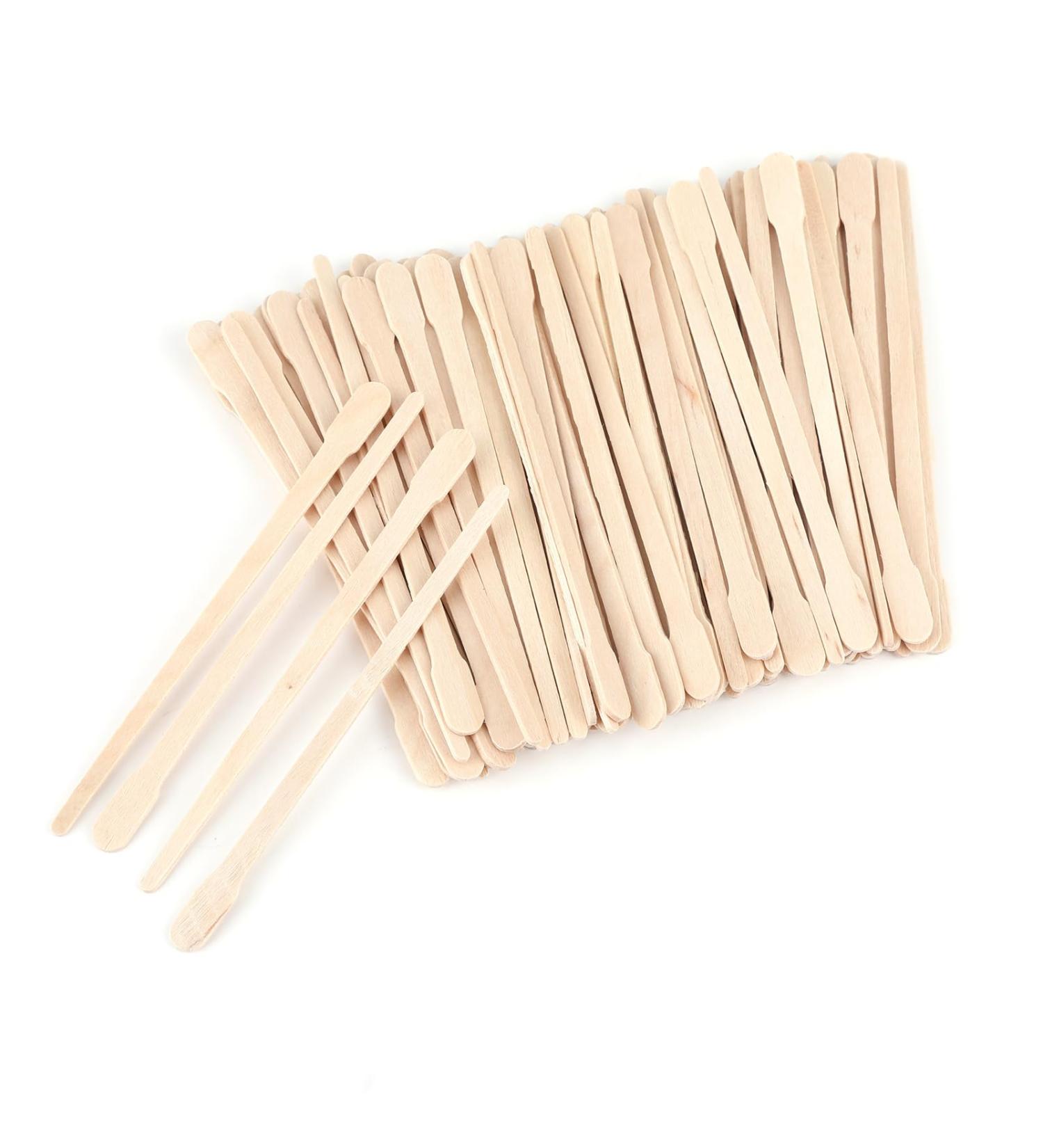 200 Wooden Sticks Set | Disposable Spatula for Eyebrows Lips & Face | Essential Makeup & Waxing Accessories - Buy Online on SooperMarket.com