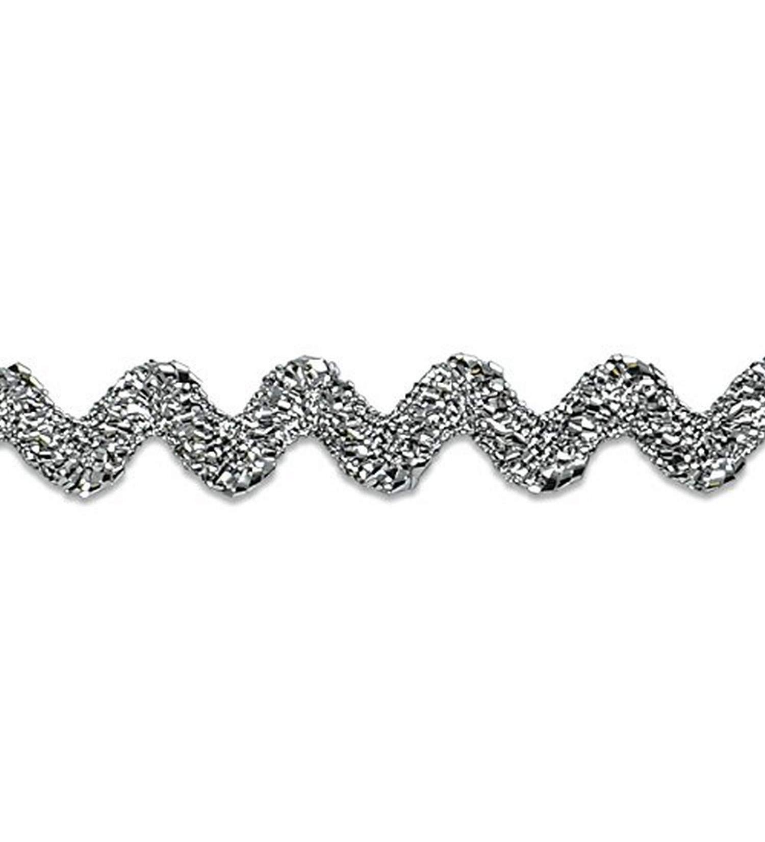 Expo International 1/4-Inch Baby Ric Rac Trim Embellishment  36-Yard  Metallic Silver