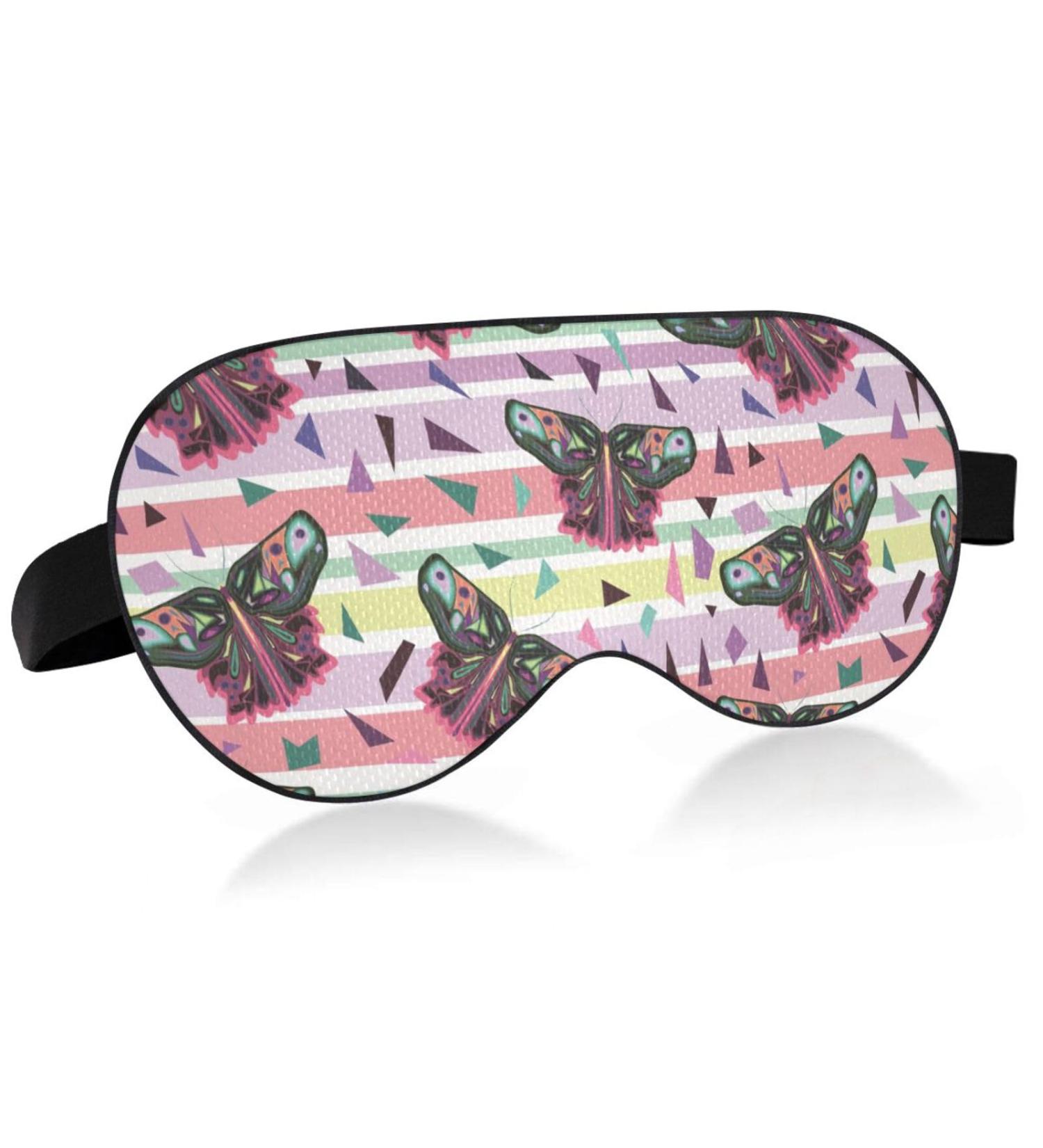 Haskirky Light Blocking Eye Mask | Adjustable for Men and Women | Perfect for Travel, Yoga, Meditation | Deep Sleep Comfort | Butterflies Design - Buy Online on SooperMarket.com