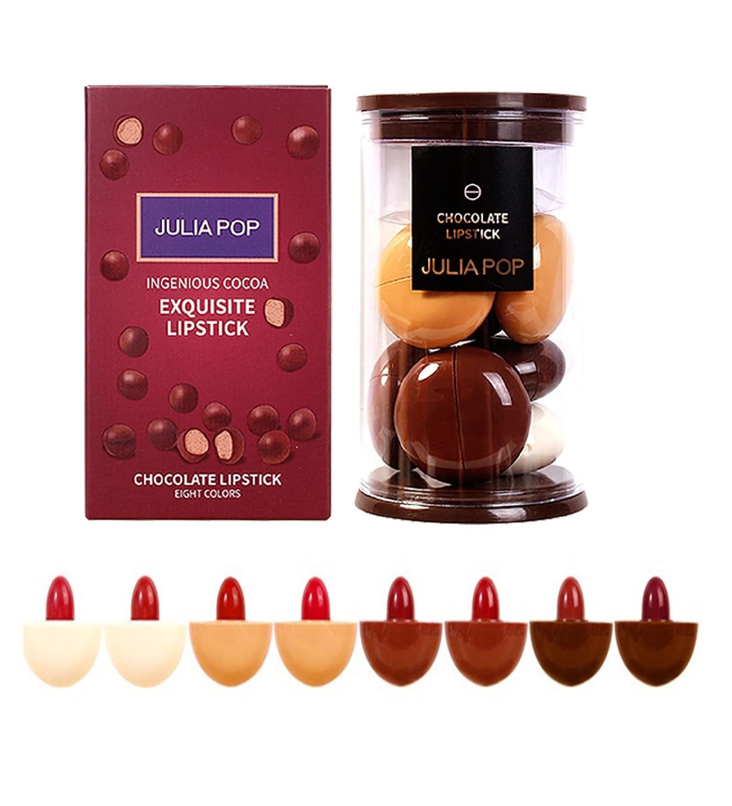 Chocolate Lipstick Set: 8 Waterproof Mini Capsule Pills in Matte Velvet Finish for Women - Buy Online on SooperMarket.com