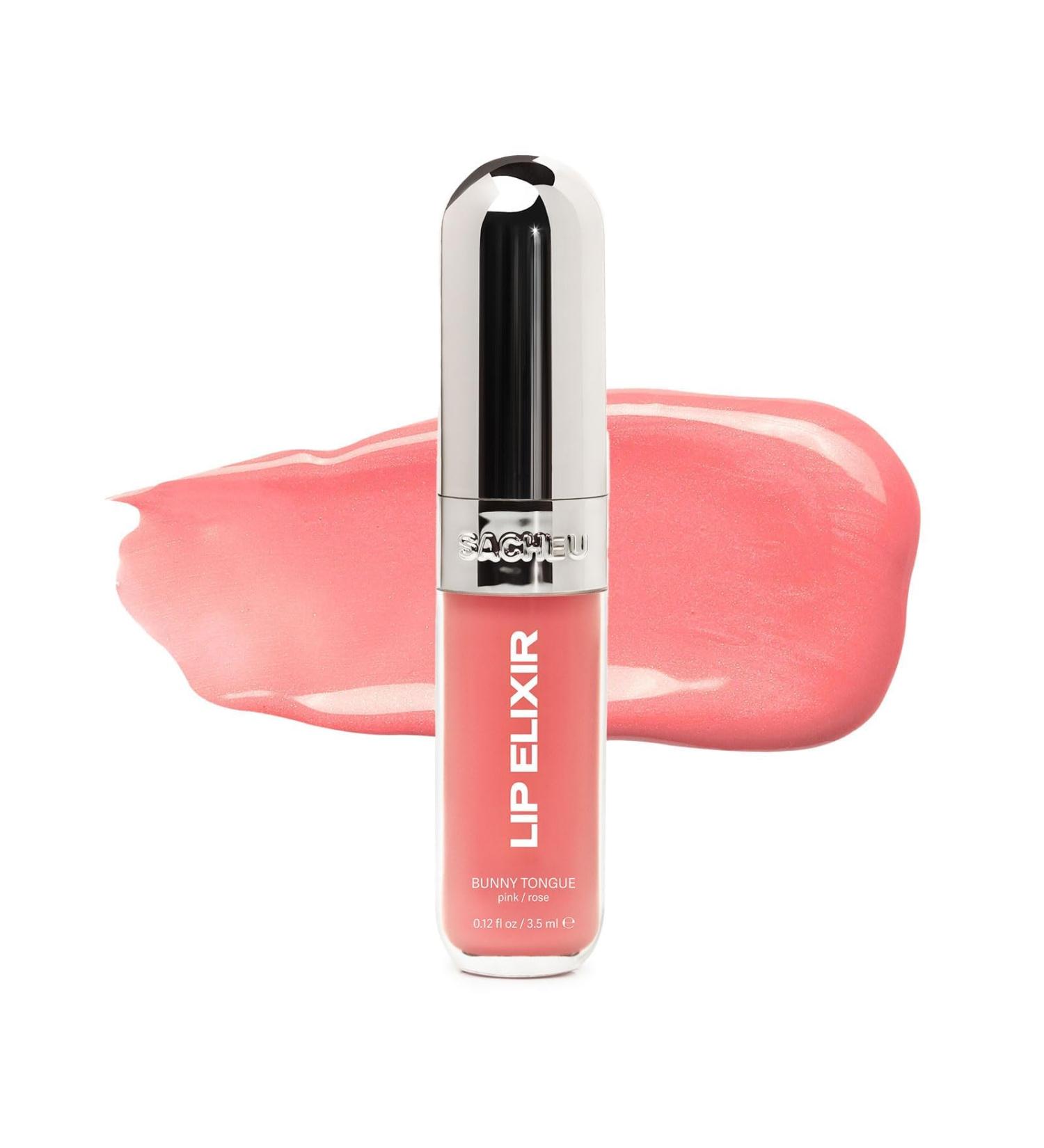 Sacheu Lip Elixir - Nourishing Lip Glaze & Tint Gloss | High-Shine Moisturizing & Cruelty-Free (Sheer Pink) | 0.12 Fl Oz - Hydrating Finish - Buy Online on SooperMarket.com