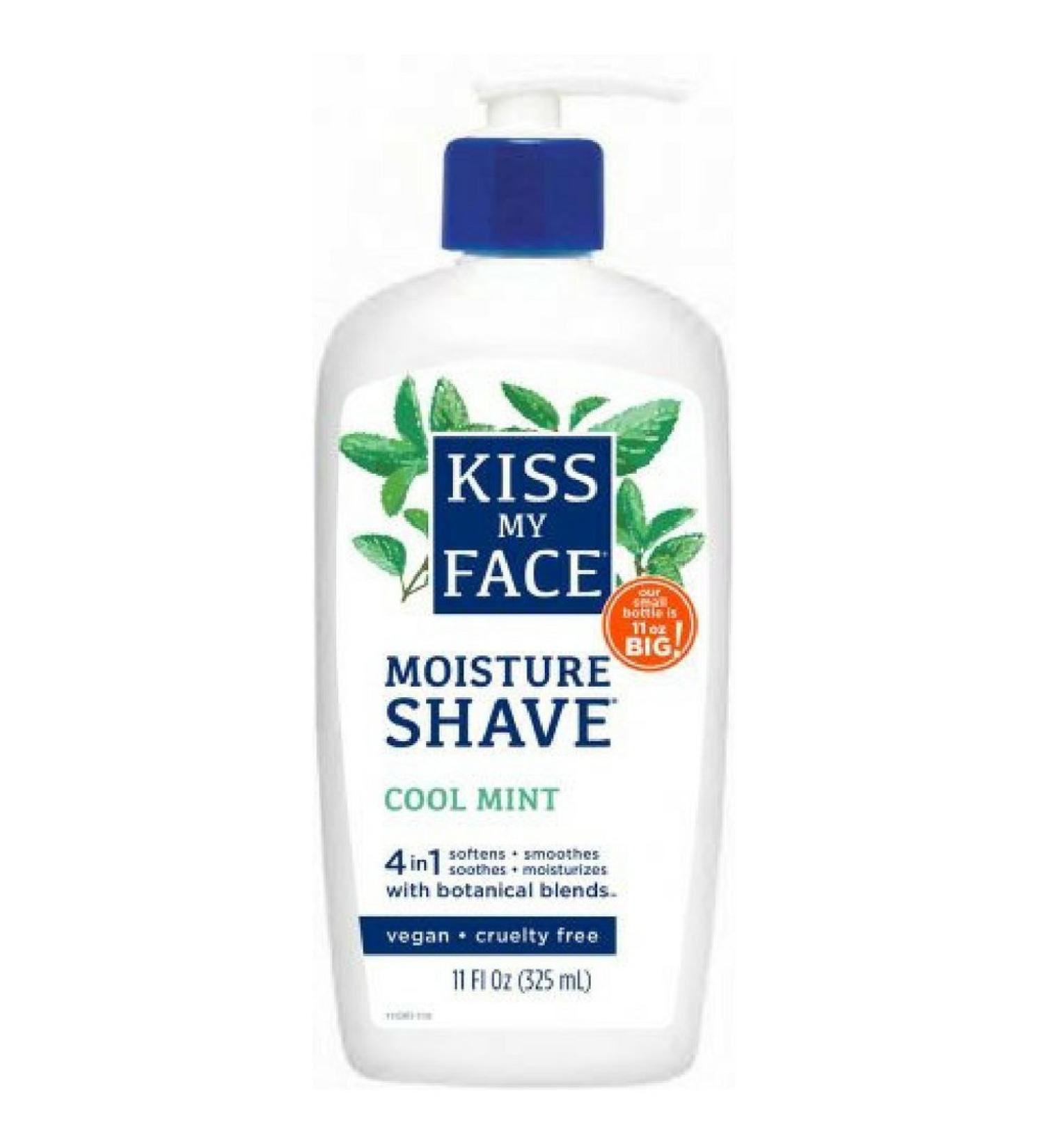 Kiss My Face 4-in-1 Moisture Shave, Cool Mint 11 oz ( Pack of 2) 11 Fl Oz (Pack of 2)