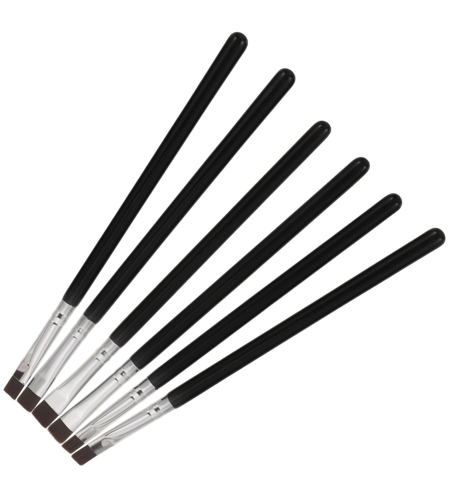 BELLIFFY 6pcs Flat Eyebrow Brush Eye Tool Brush Eyeliner Concealer Brush Makeup Tool Black Artificial Fiber - Buy Online on SooperMarket.com