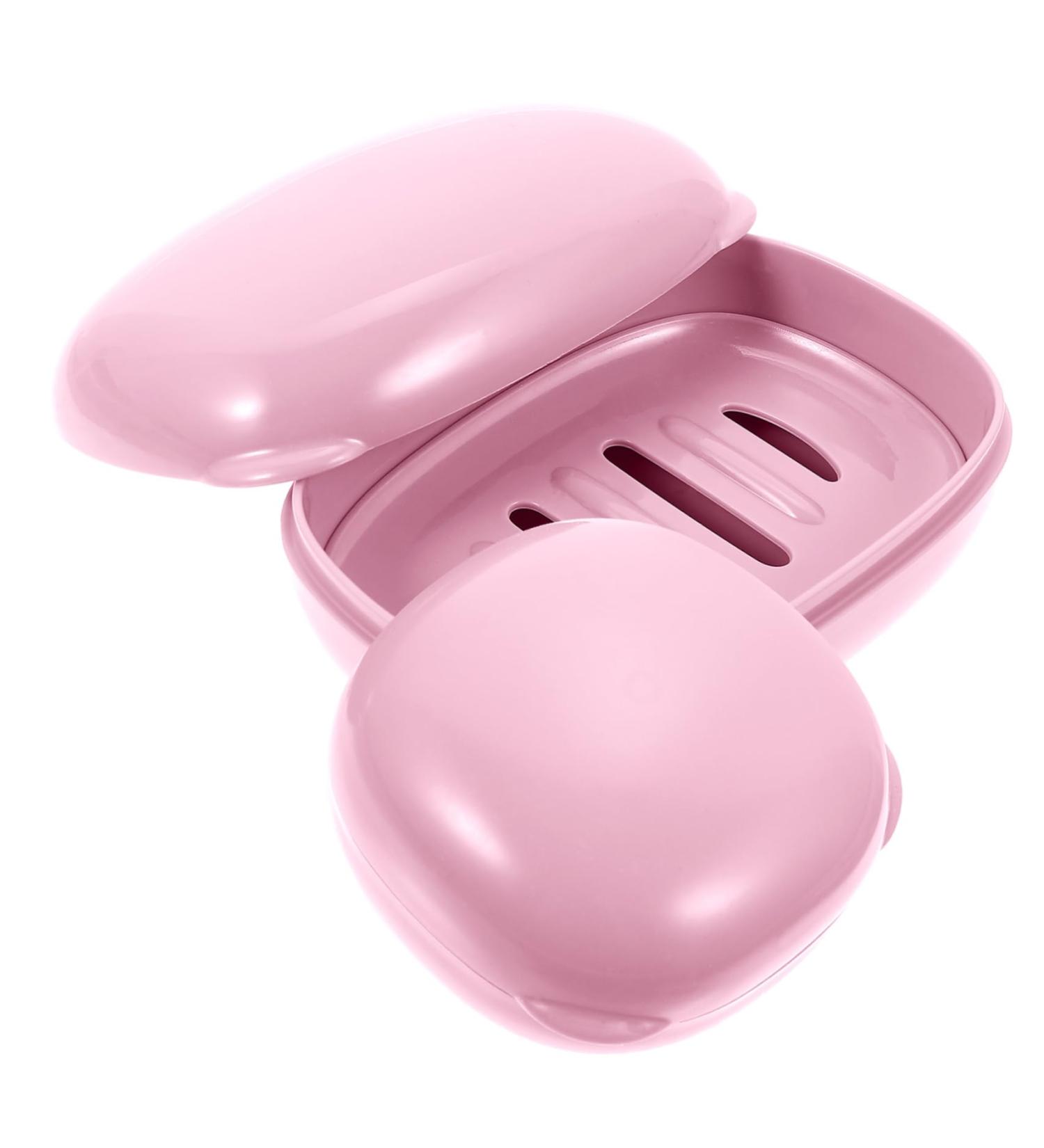 Anneome 2pcs Soap Box Bathroom Soap Holder Container with Lid Plastic Containers Soap Bar Bathroom Supplies Bar Soap Holder To Go Shower Soap Container Pink or Travel Soap Dish With Cover Pink 11.5X8X5CM - Buy Online on SooperMarket.com