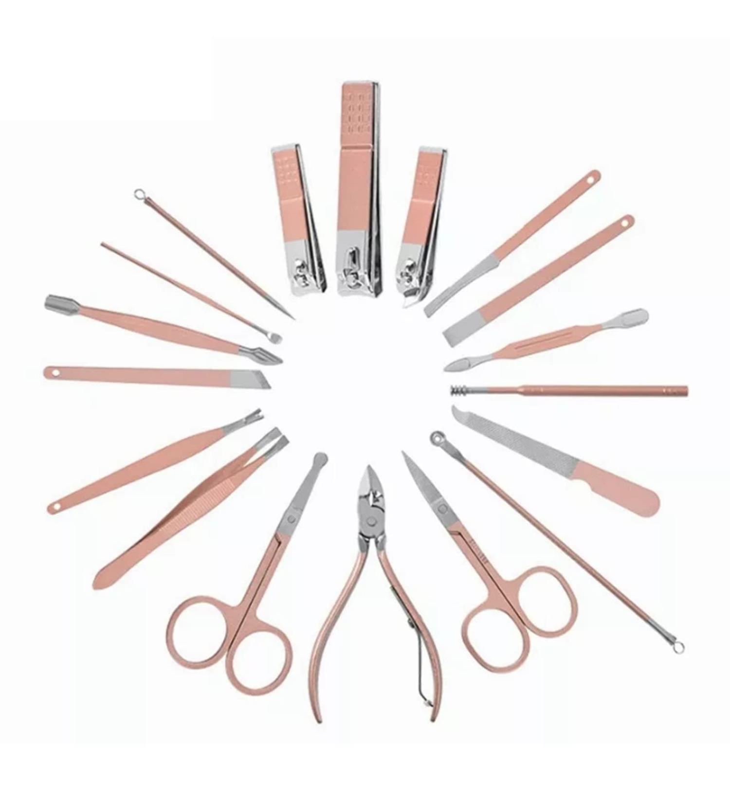 Verdant Touch Nail Care Tools Professional Manicure Pedicure Kit 18-in-1 Nail Clippers Set Rose GoldNail Care Tools - Buy Online on SooperMarket.com