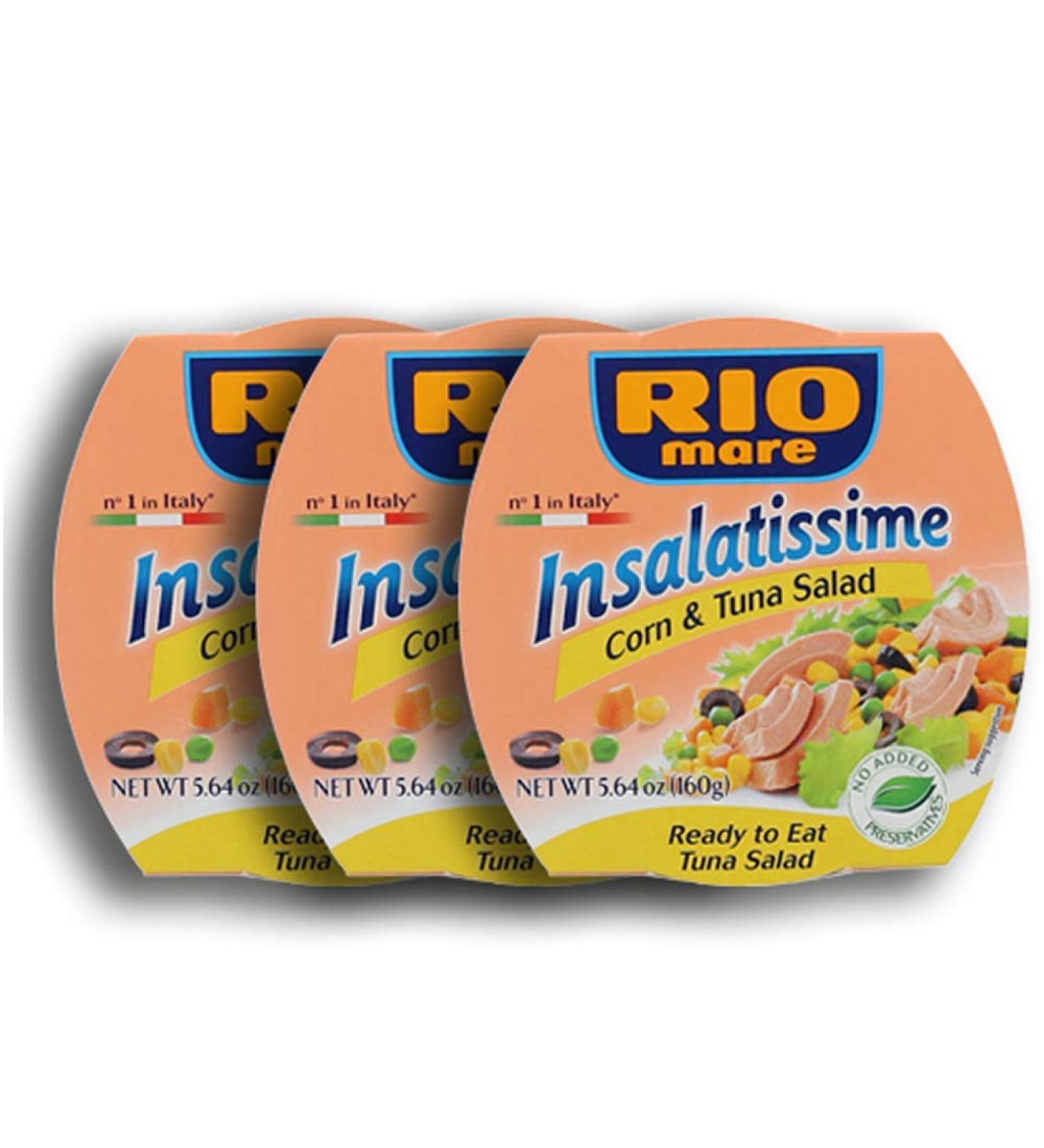 3 RIO MARE INSALATISSIME CANNED TUNA SALAD READY TO EAT 3 x 160 gr.( 480 gr) - Buy Online on SooperMarket.com
