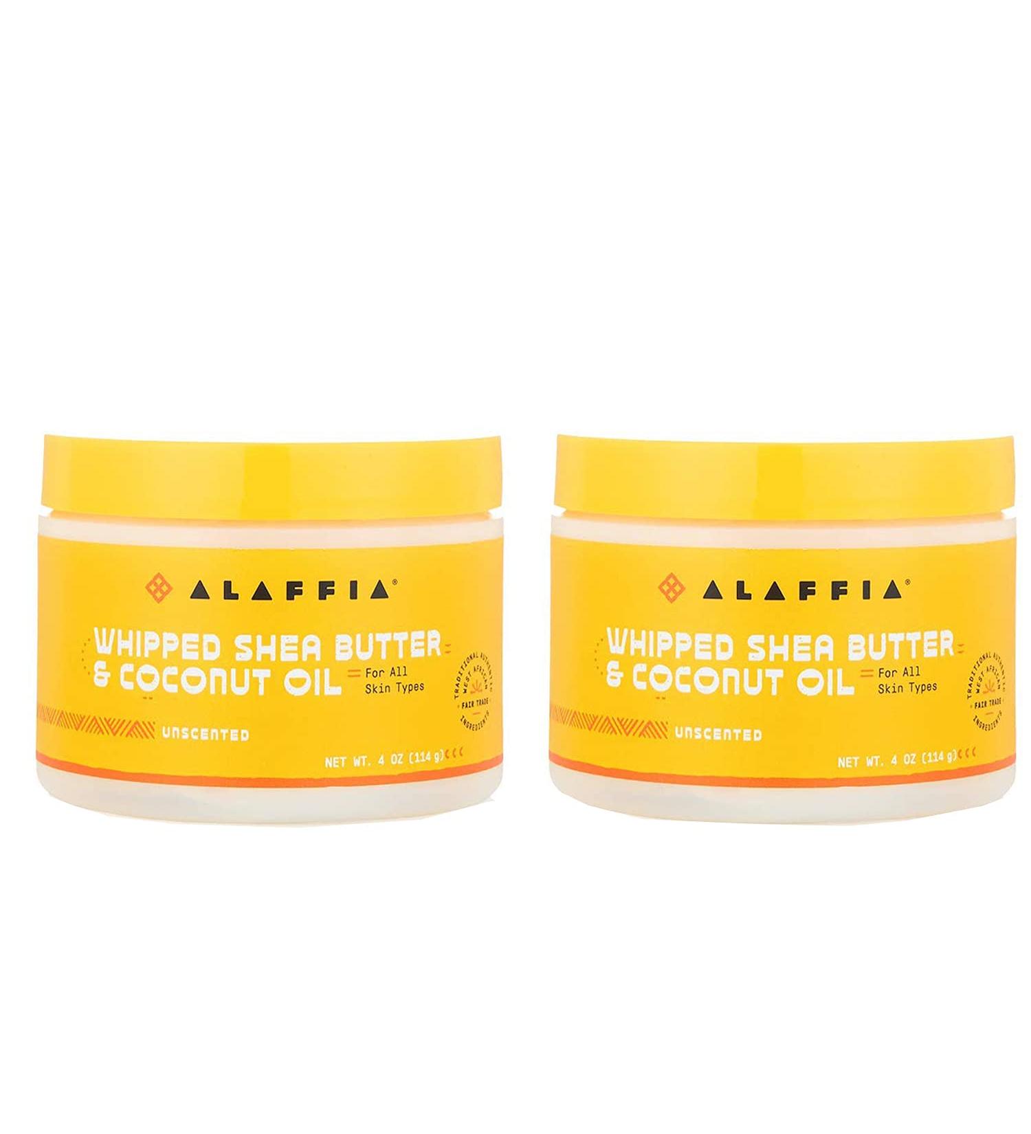 Alaffia Whipped Shea Butter & Coconut Oil Skin & Hair Care Moisturizer - Vitamin E, Unscented, 4 Oz ea (2 Pack) - Buy Online on SooperMarket.com