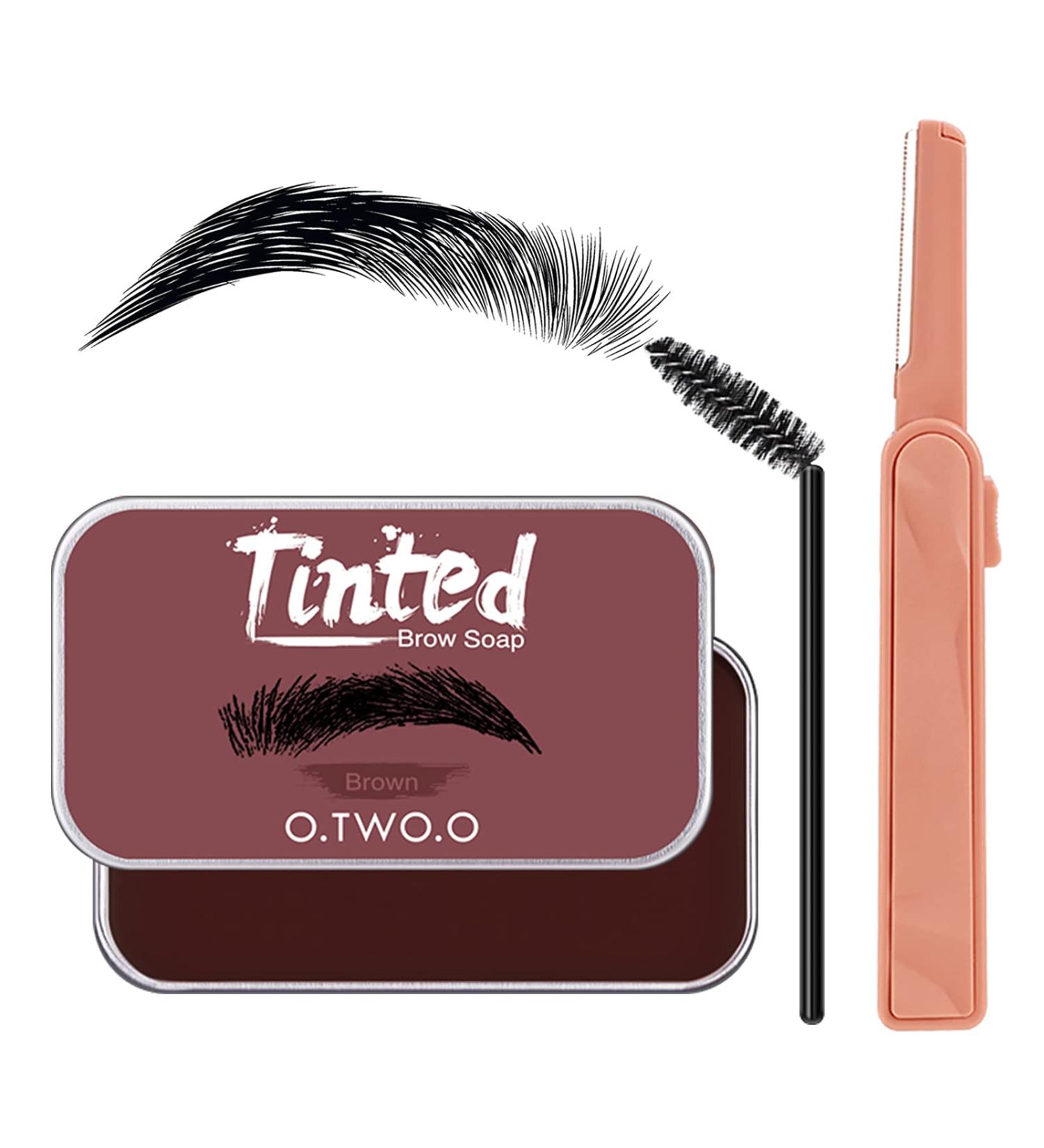 KAYNEST Tinted Eyebrow Soap Kit - Waterproof Long Lasting 3D Feathery Brow Styling Gel (DARK BROWN) - Buy Online on SooperMarket.com