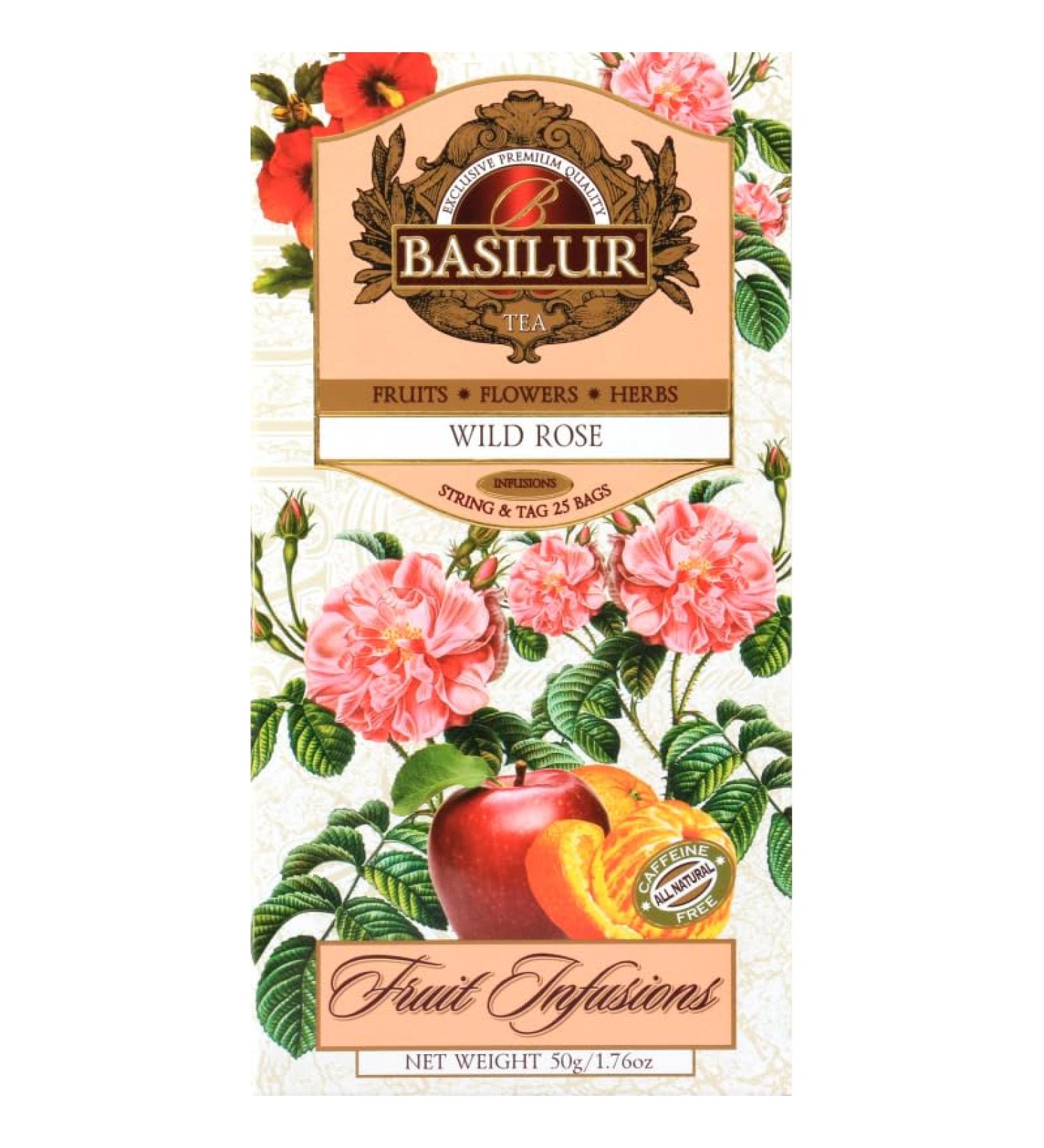 Fruit Infusion - Wild Rose Tea x (4) - 25 Bags Per Box - Traditional Herbal Tea - Buy Online on SooperMarket.com