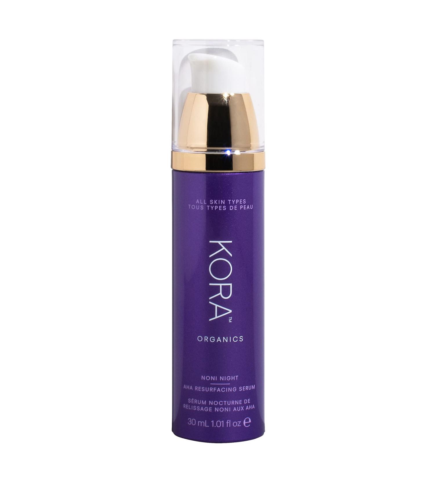 KORA Organics Noni Night AHA Serum - Organic Resurfacing & Smoothing | Cruelty-Free Skincare (1.01 fl oz - Buy Online on SooperMarket.com