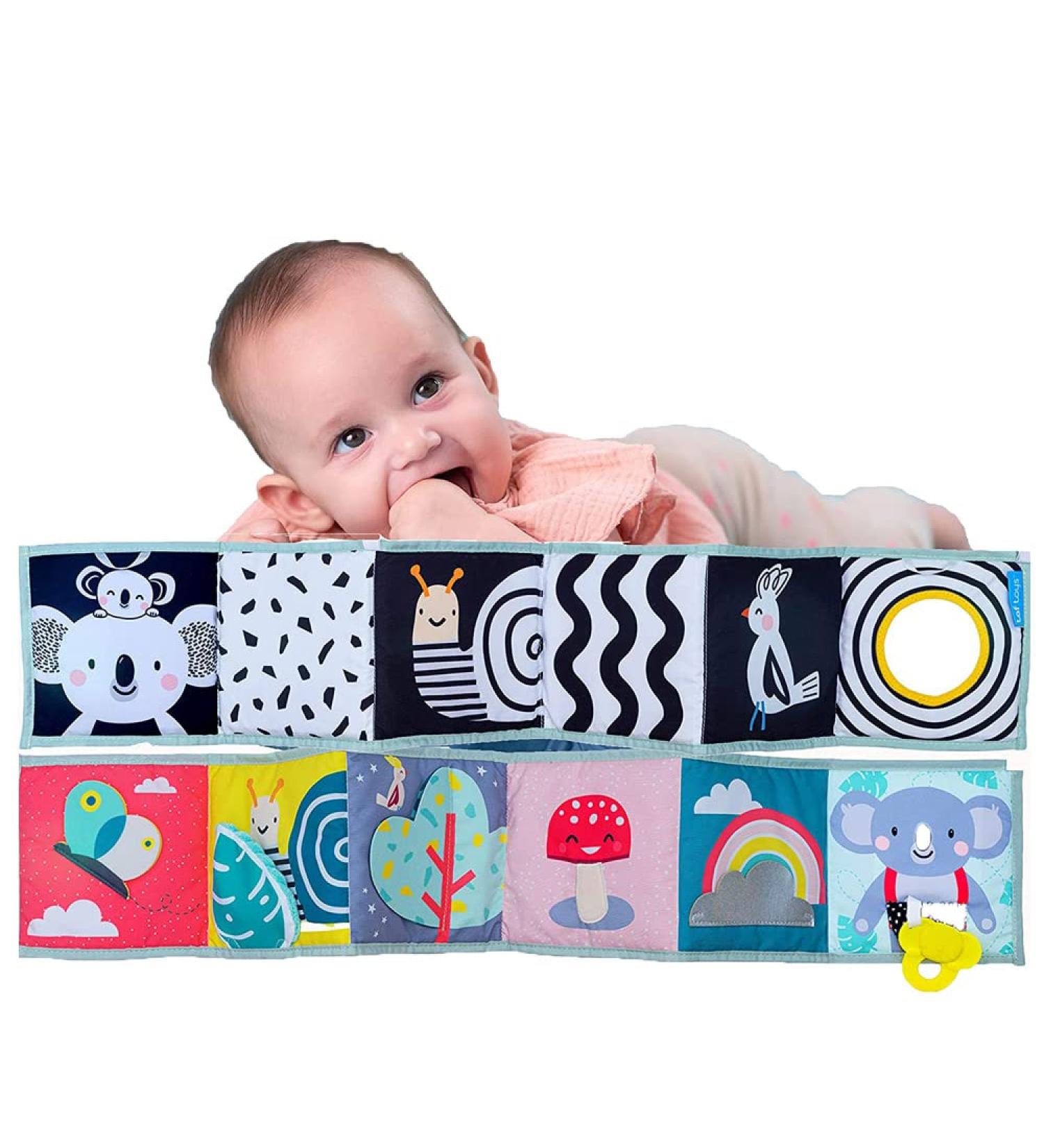 Baby Steps Koala High Contrast Soft Cloth Book - Educational Tummy Time Toy with Mirror & Teether for Infants and Toddlers - Sensory Activity Crib Toy 0-3 Yrs - Buy Online on SooperMarket.com