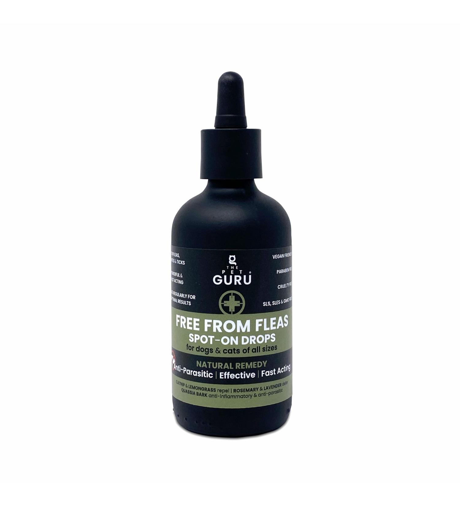 Pet Guru Non-Toxic Natural Flea Treatment - Fast Acting Spot-On Drops for Dogs & Cats - 100ml - Buy Online on SooperMarket.com
