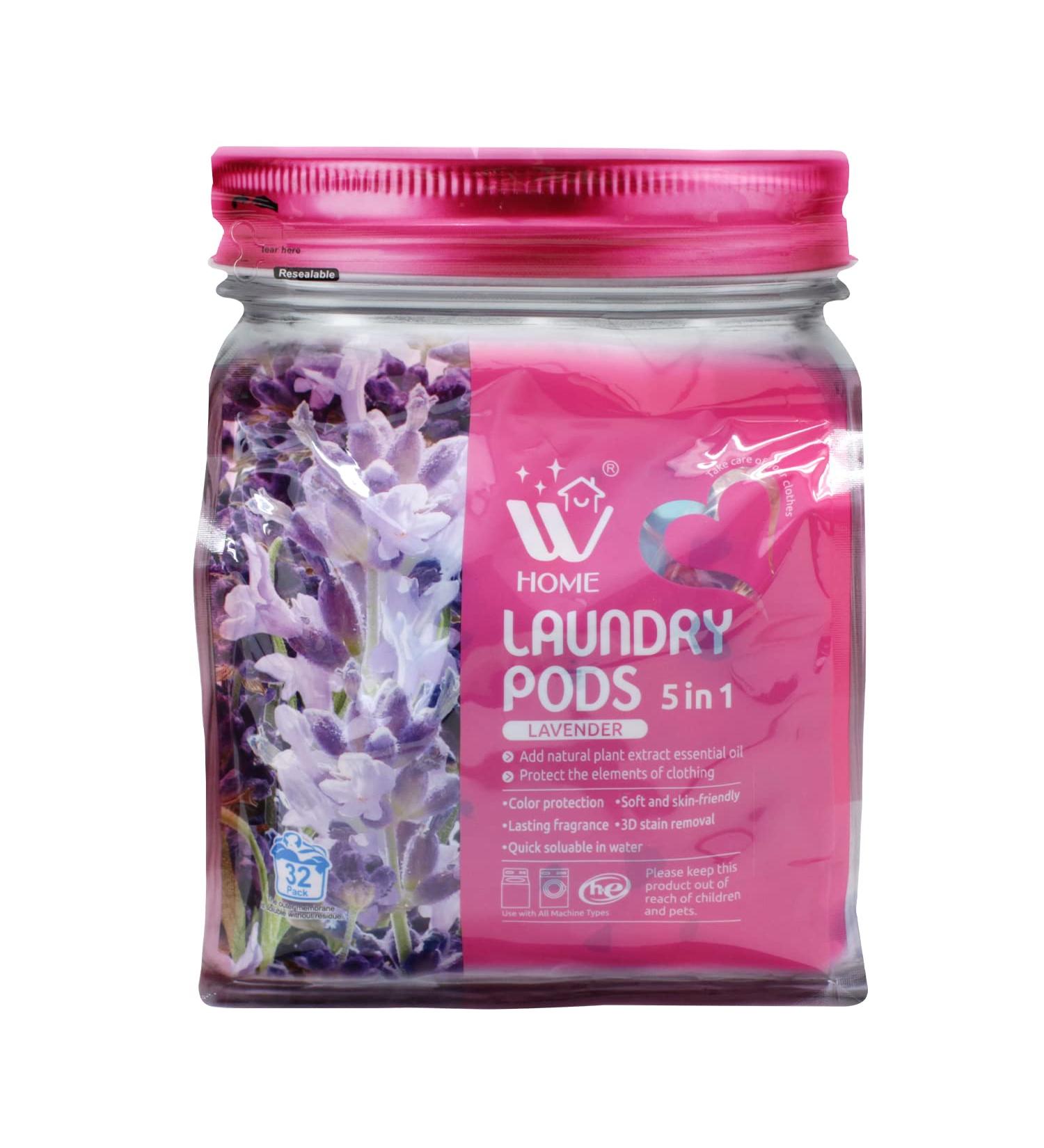 Shop WBM 5-in-1 Laundry Detergent Pods - Lavender Fabric Softener Stain Lifter 32 Count - International Shipping Available - Buy Online on SooperMarket.com