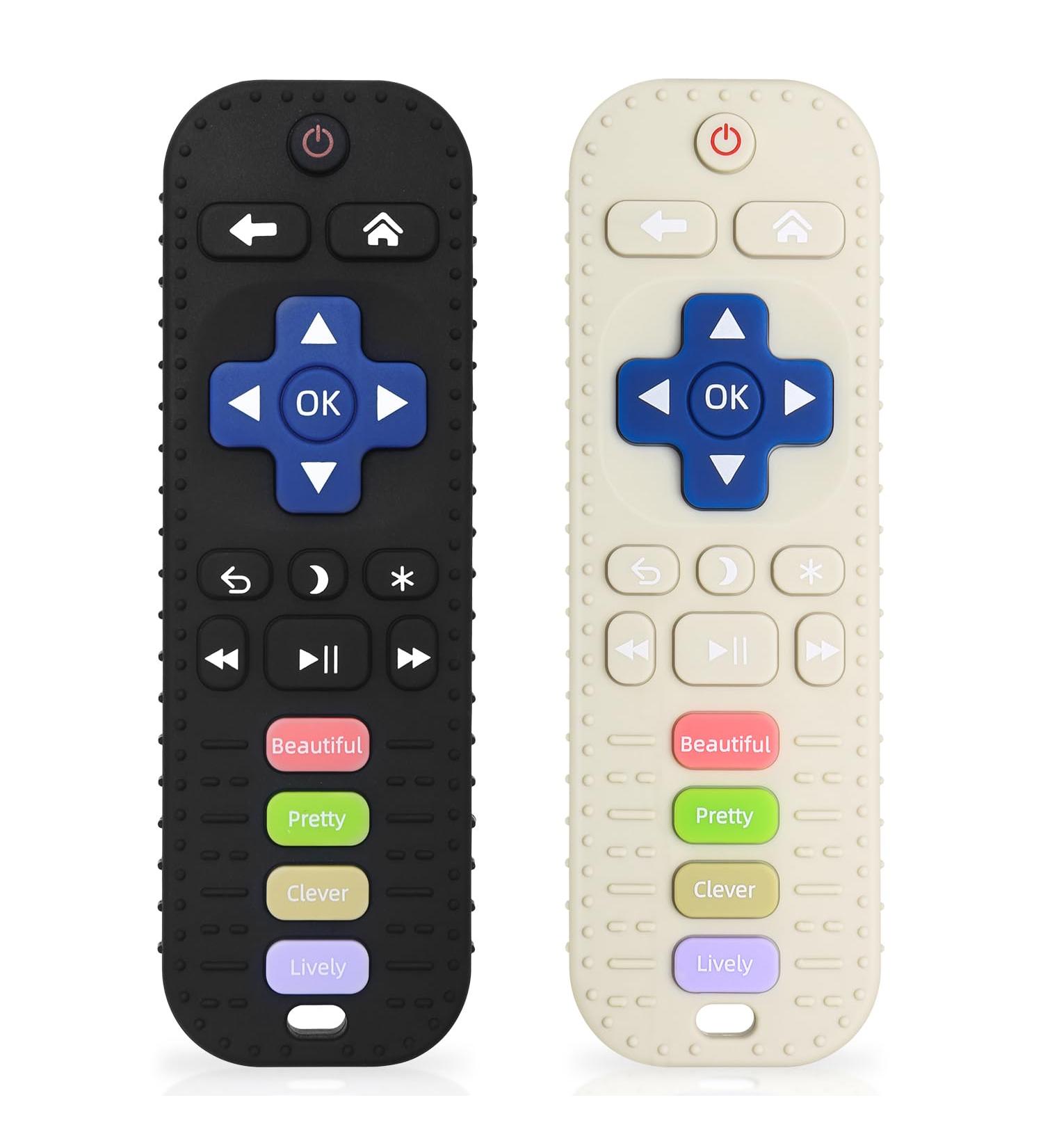 Remote Control Silicone Bathing Toy Set for Babies | Teething Aid & Gum Soothing Toys (2-Pack) - Black & White - Buy Online on SooperMarket.com