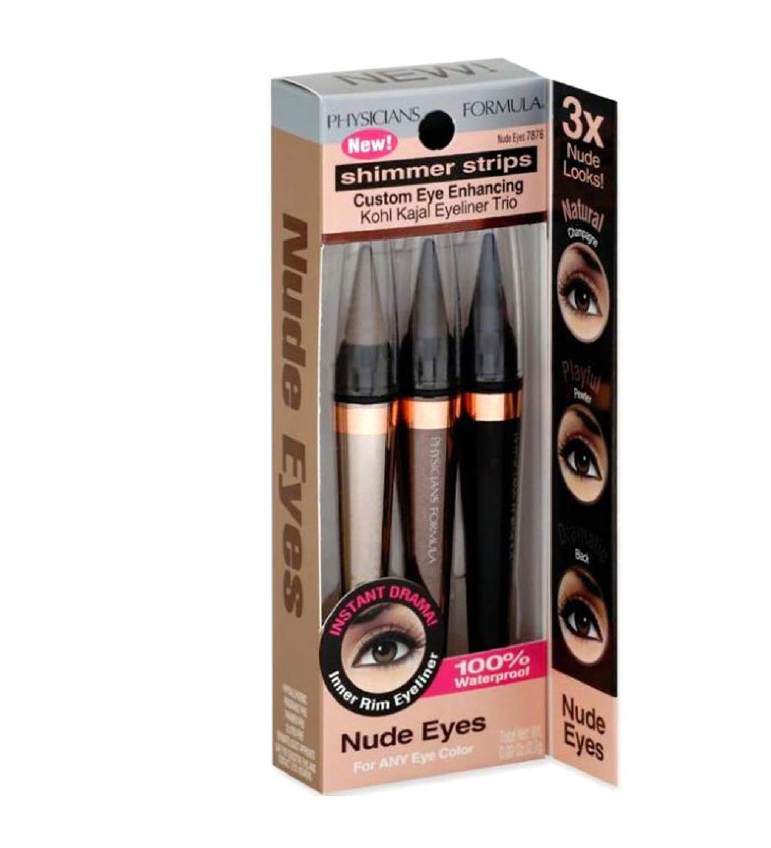 PF Shimmer Strips Custom Eye Enhancing Kohl Kajal Eyeliner Trio 7876C Nude Eyes (3 Eyeliners)  0.09 oz / 2.7 g