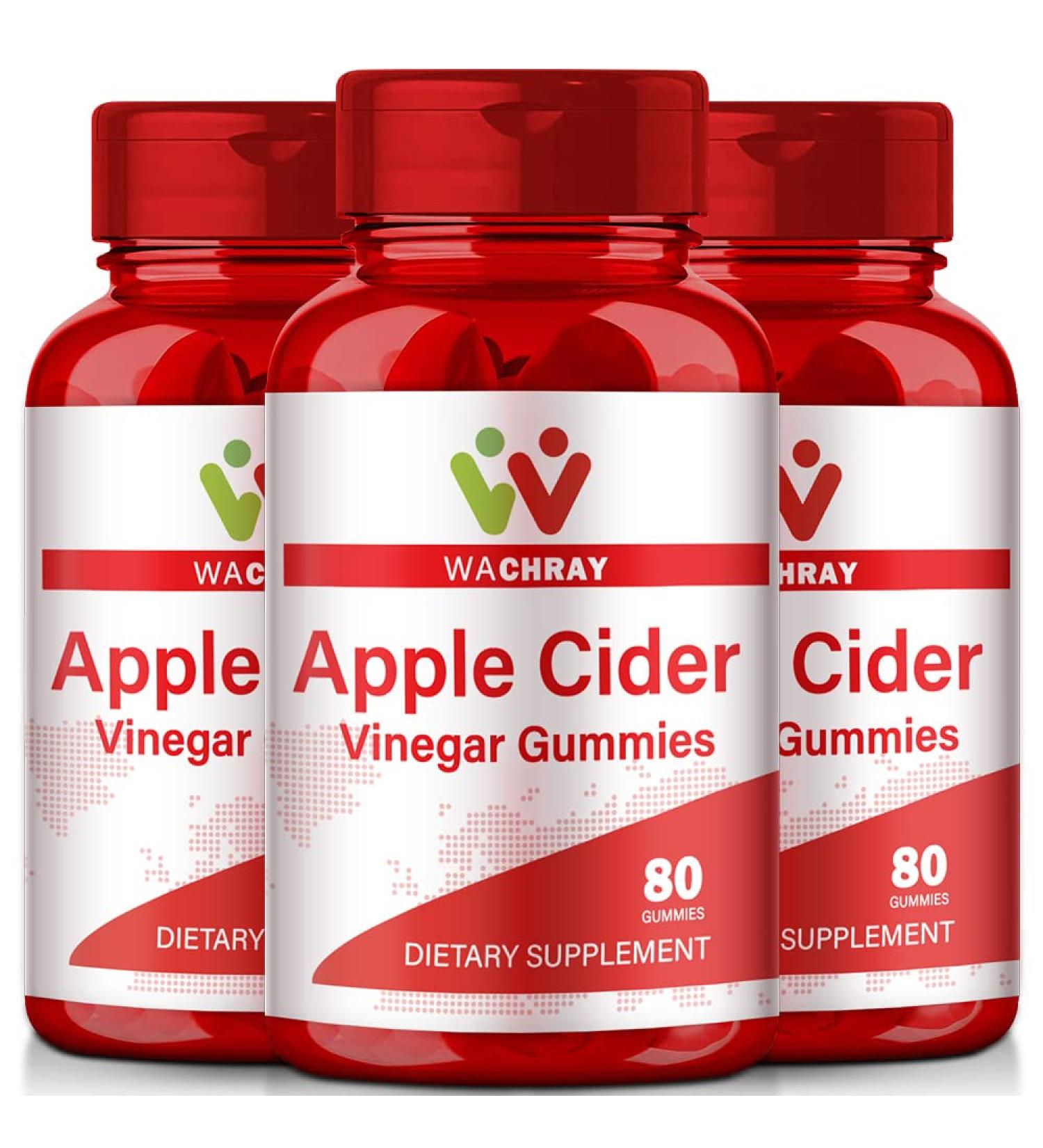 Organic Apple Cider Vinegar Gummies 3-Pack - Supports Detox, Digestion, Energy Boost & Gut Health - 80 Count (Pack of 3) - For Kids & Adults - Buy Online on SooperMarket.com