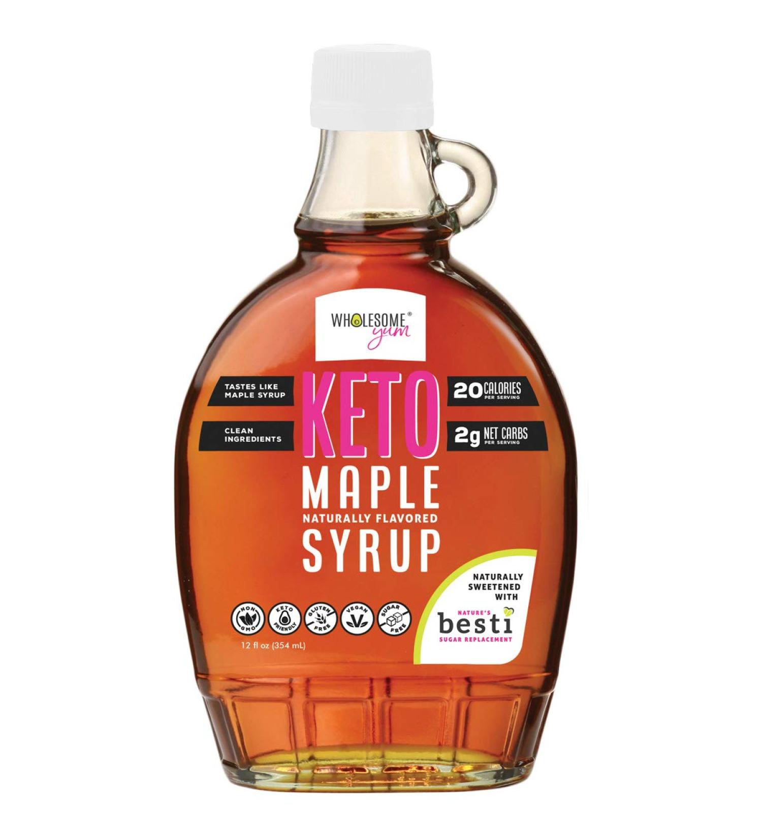 Wholesome Yum Keto Maple Syrup | Sugar-Free, Low Carb, Vegan - 12 fl oz - Buy Online on SooperMarket.com
