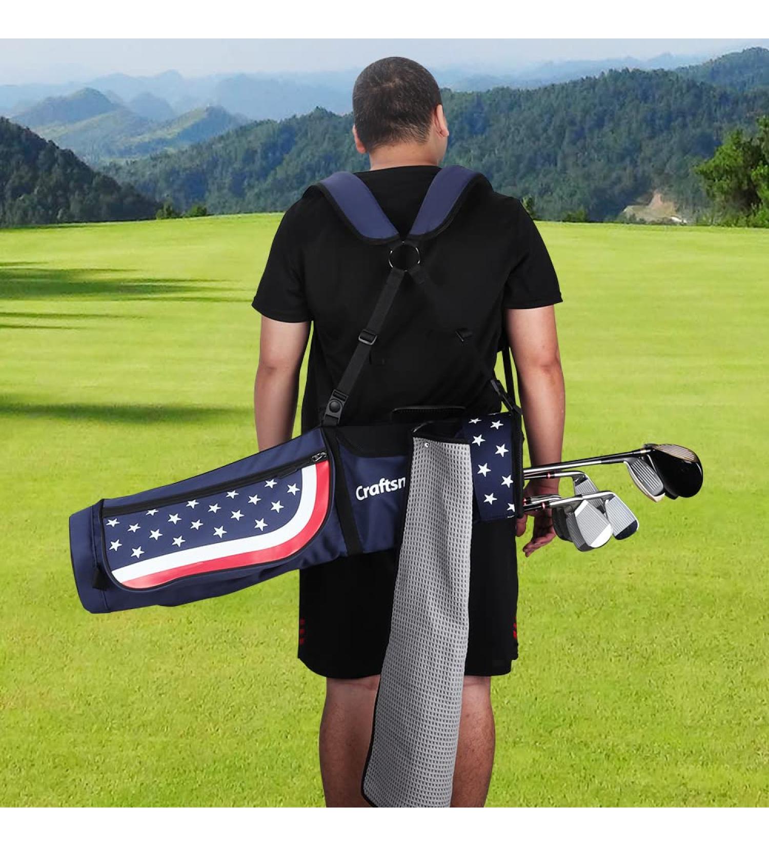 Craftsman Golf Star and Stripes Lightweight Shoulder Golf Bag in Red, White, and Blue - Buy Online on SooperMarket.com