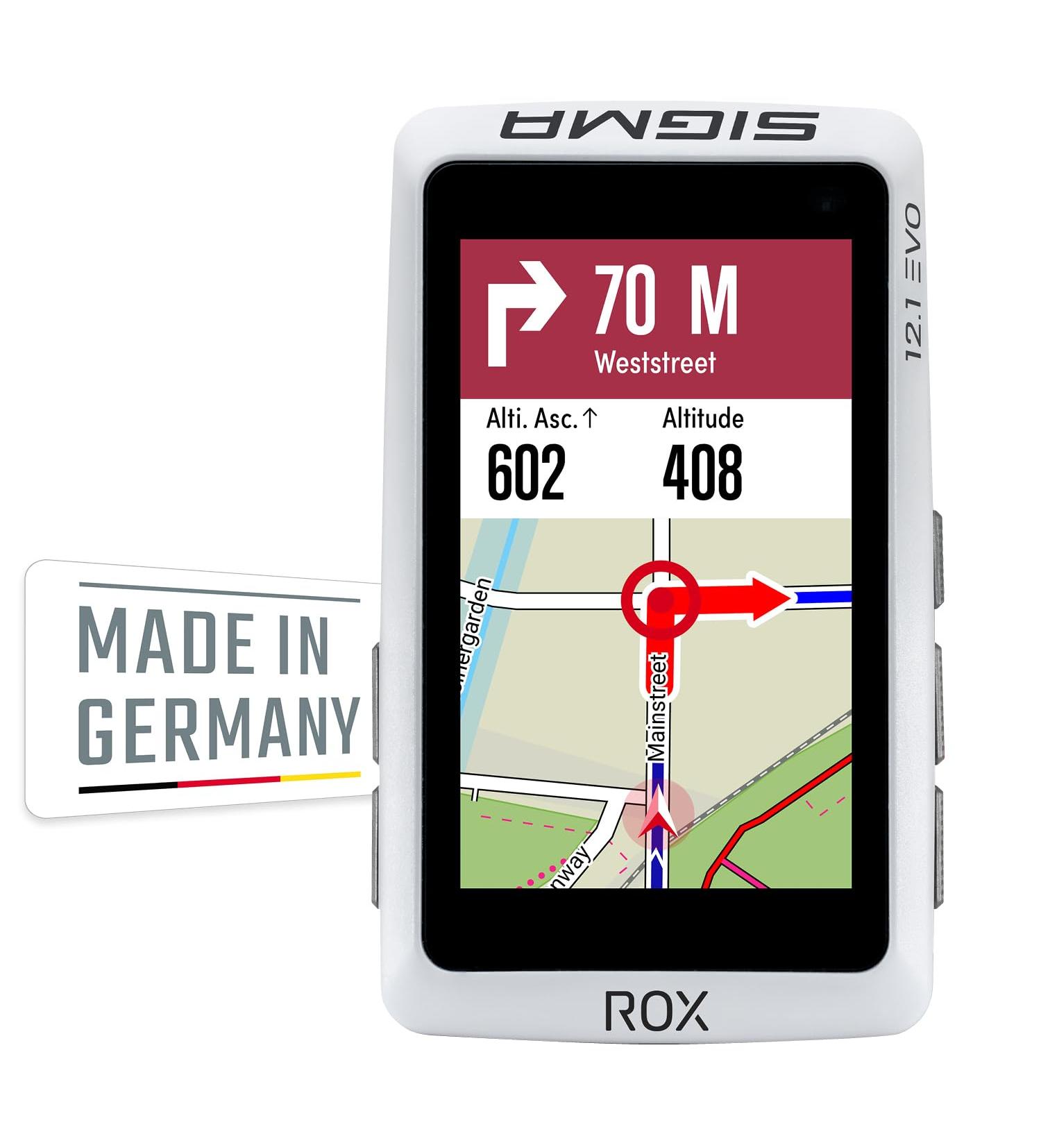 Buy Sigma ROX 12.1 EVO Basic Set - White Bicycle Navigation System | Bluetooth GPS GLONASS | International Shipping Available - Buy Online on SooperMarket.com