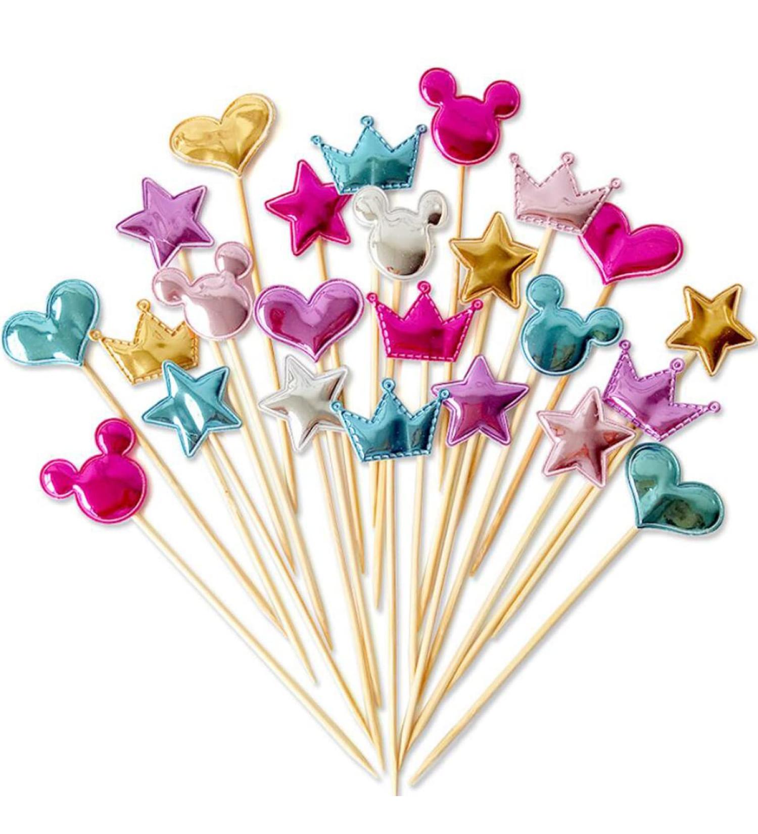 FZBNSRKO 40pcs Glitter Heart Cupcake Toppers Colorful Cake Decoration Heart and Star Cake Toppers Cute Party Decoration for Party Wedding Cake Decoration Supplies - Buy Online on SooperMarket.com