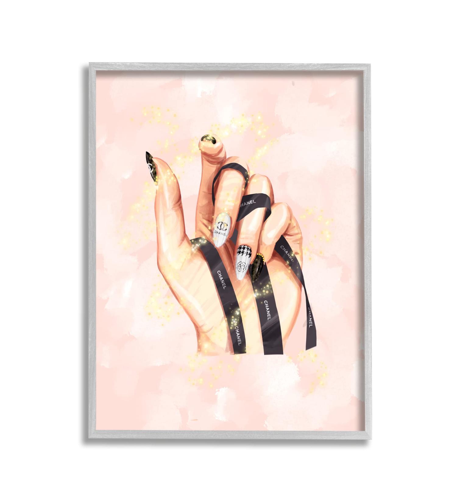 Stupell Industries Glam Nail Polish Hand Fashion Style Stars Design by Ziwei Li - Buy Online on SooperMarket.com