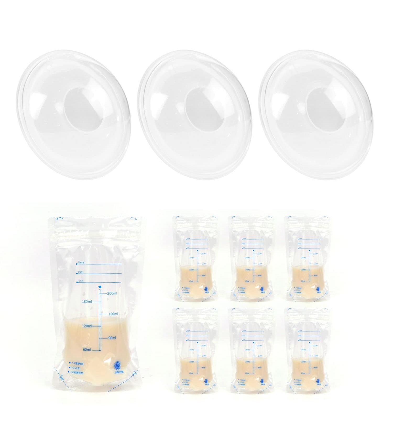 3-Pack Breastfeeding Bra & Nipple Protection with Milk Collectors & 6 Storage Bags | Best for Breast Milk Preservation - Buy Online on SooperMarket.com