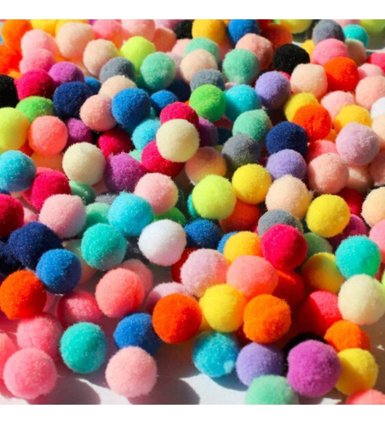 3300pc 1cm Assorted Pompoms Multicolor - Arts & Crafts Fuzzy Pom Poms Balls - Buy Online on SooperMarket.com