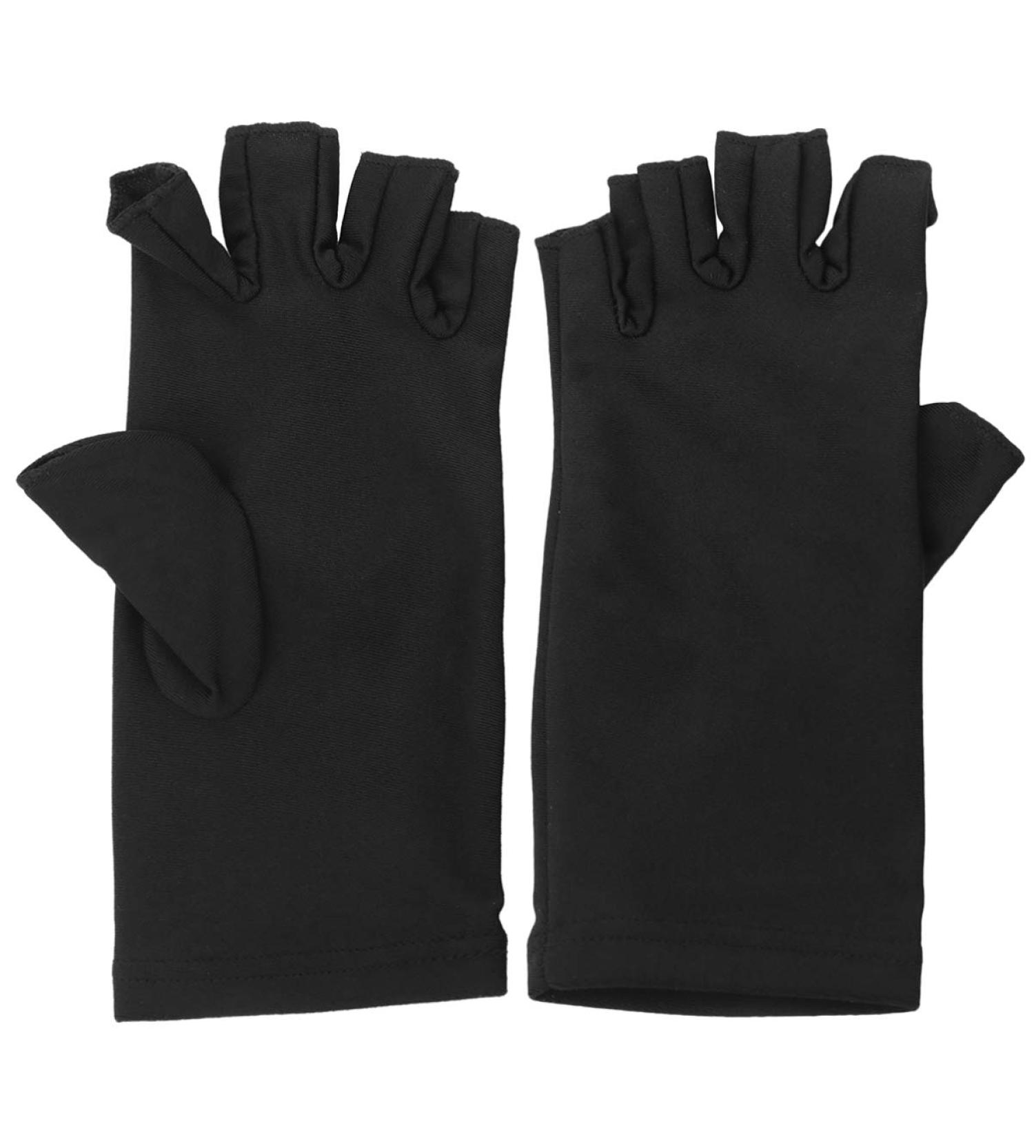 Solustre UV Protection Manicure Gloves - Anti-UV Half-Finger Nail Dryer Tools - 2 Pairs in Black for Salon & Home Use - Buy Online on SooperMarket.com