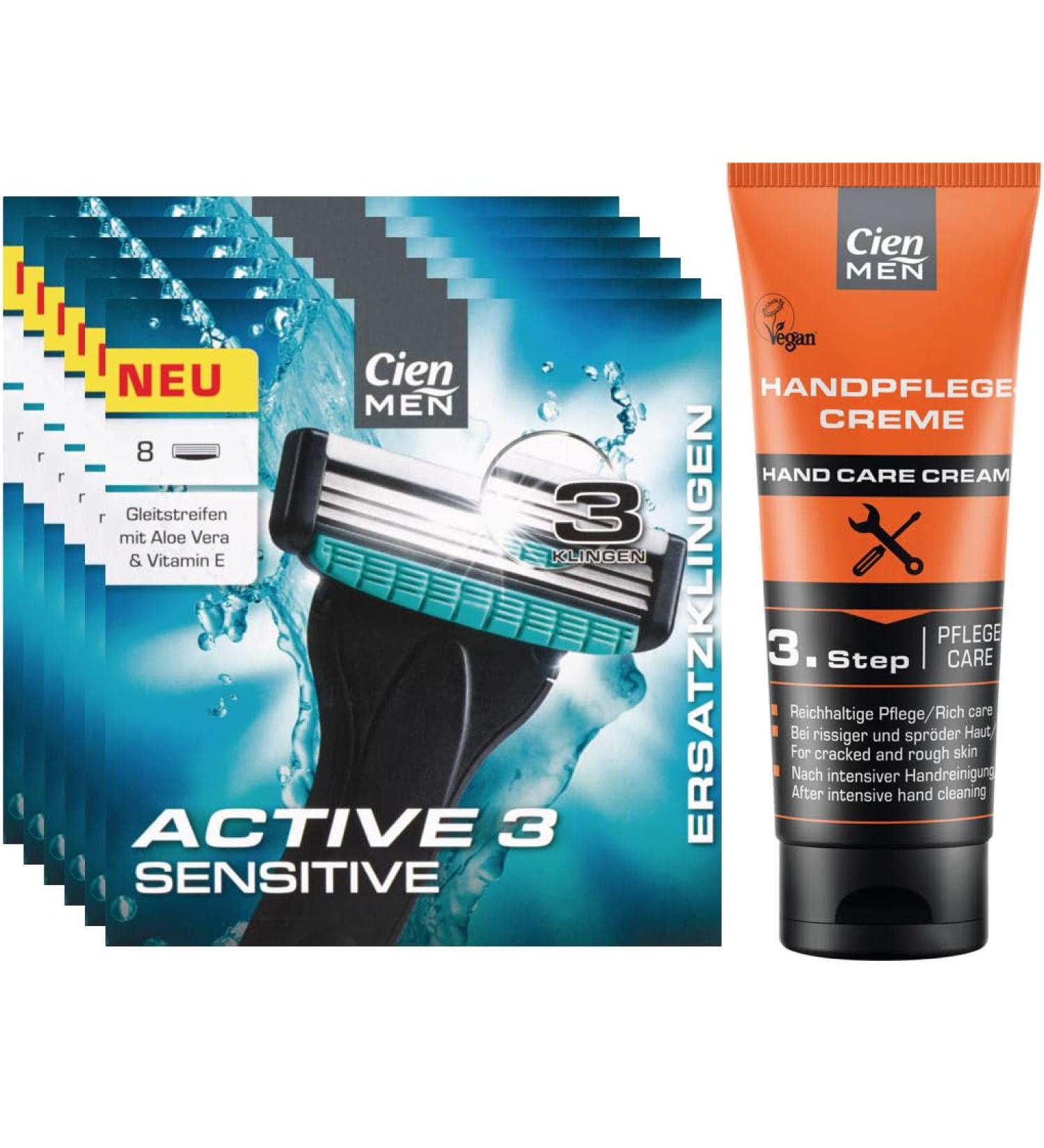 Buy Cien Men 48 Replacement Blades & Hand Care Cream - Sensitive Shaving System & Rich Care for Stressed Hands - International Shipping Available - Buy Online on SooperMarket.com