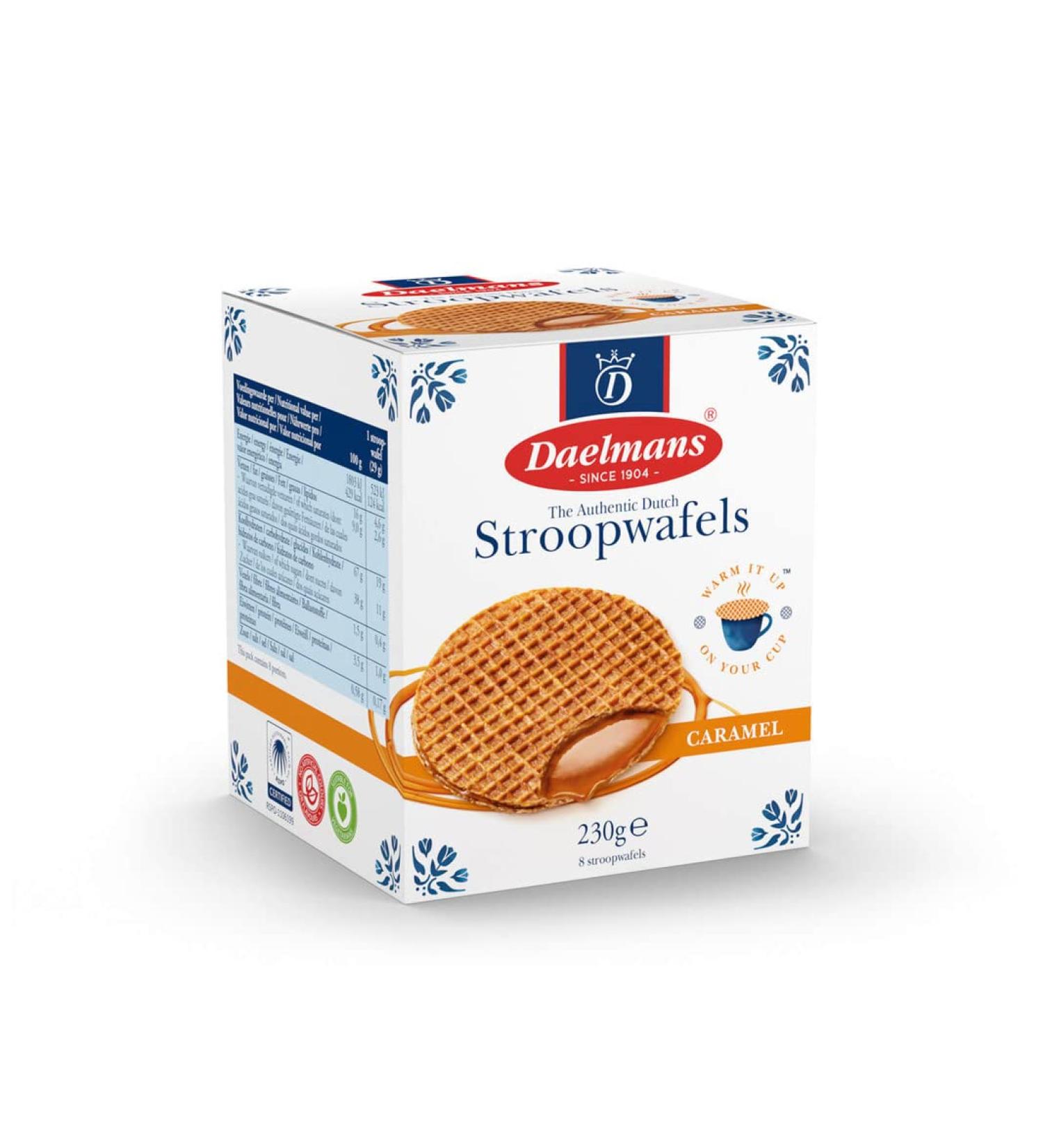 Daelmans Stroopwafels - Caramel Wafers - 230 gram per Cube Box - Authentic Dutch Caramel Waffle - Stroopwaffels 1 - Buy Online on SooperMarket.com