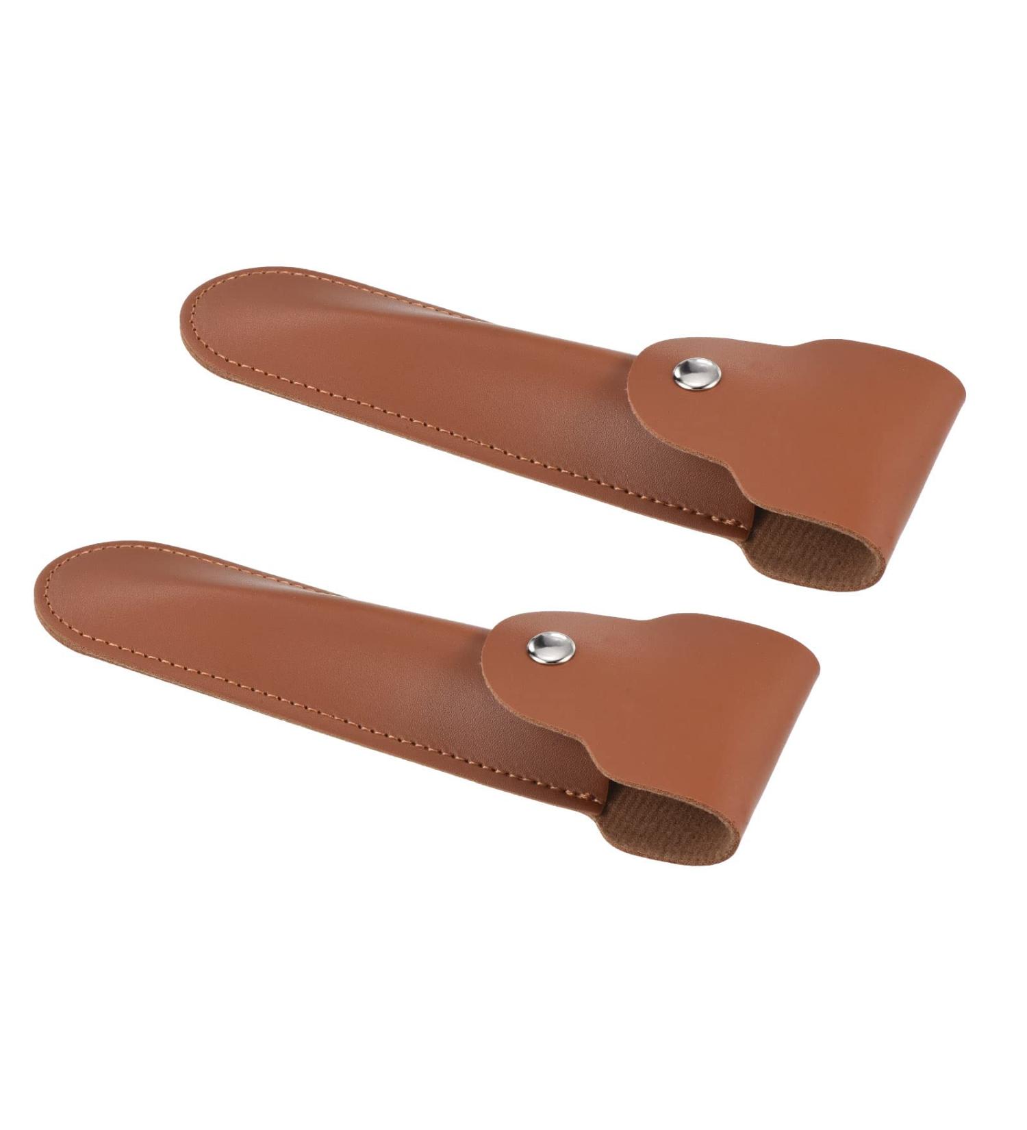 PATIKIL Leather Razor Protective Case 2 Pack | Double Edge Razor Sheath for Travel | Premium Shaving Device Protector in Brown - Buy Online on SooperMarket.com