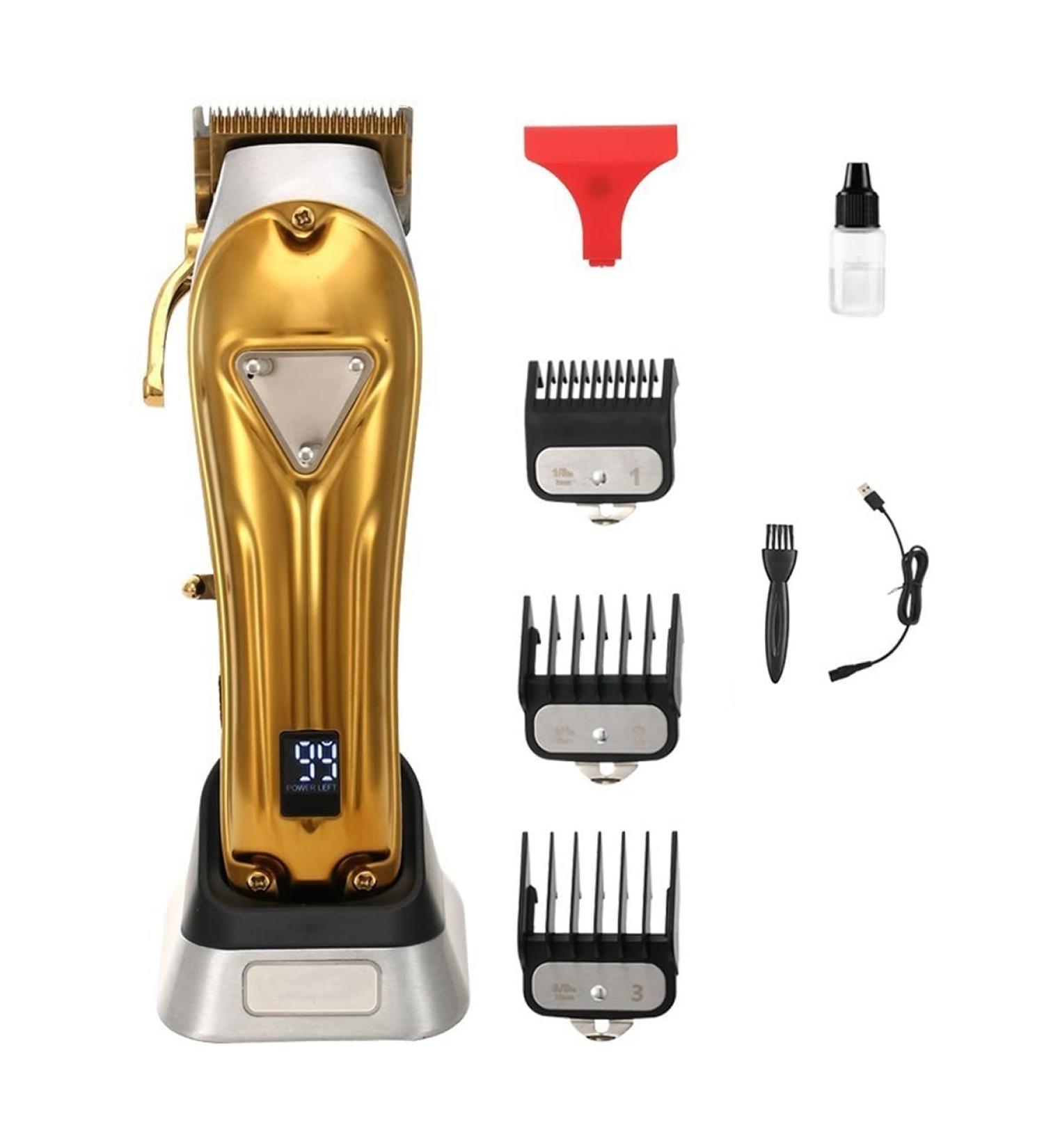 MAYIT Gold Hair Clippers for Men - High Power Electric Salon Clipper with Digital Display & Base Charging - Buy Online on SooperMarket.com