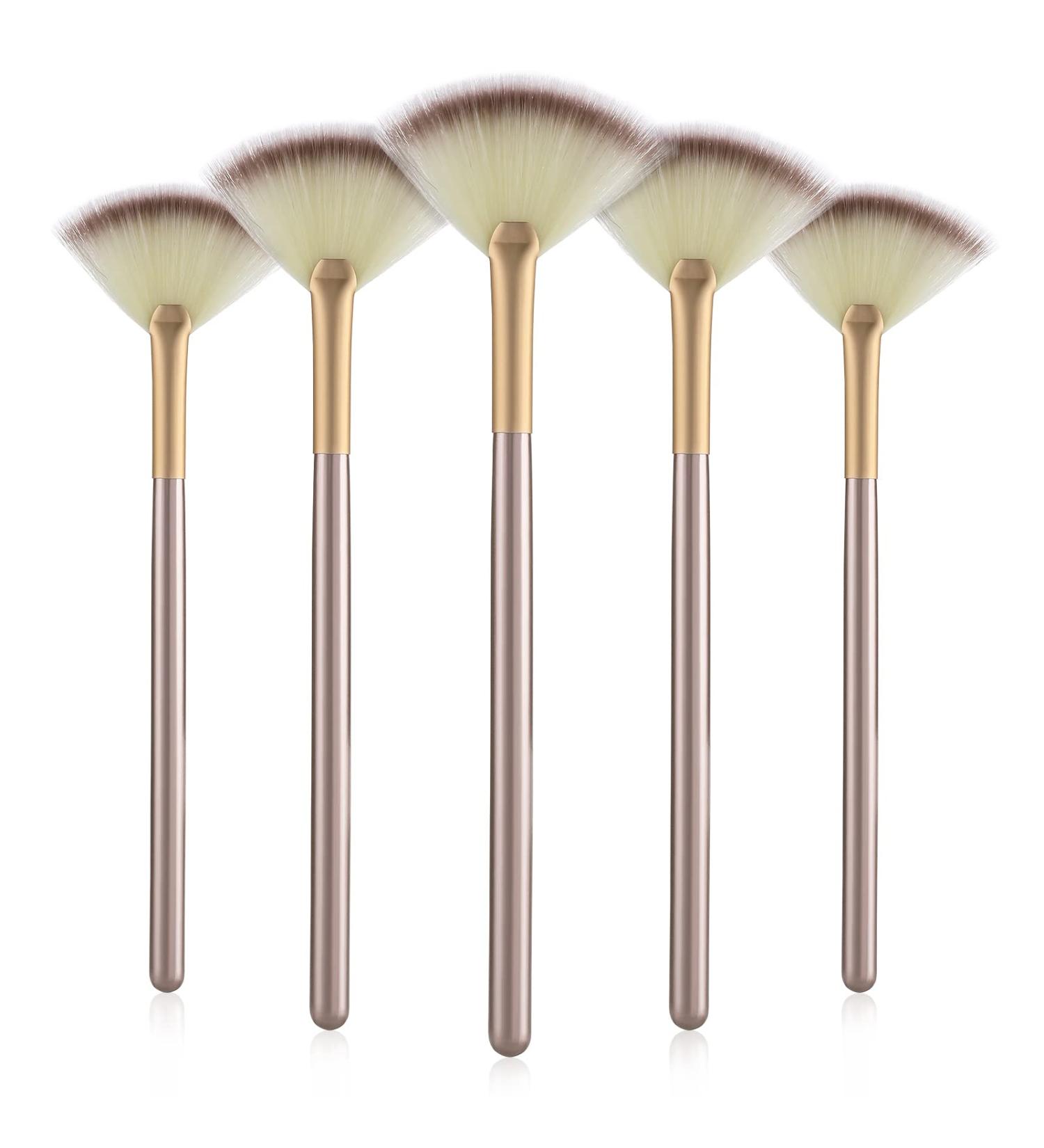 WLLHYF 5 PCS Facial Fan Brushes - Soft Makeup Applicator Tools for Women and Makeup Artists - Buy Online on SooperMarket.com