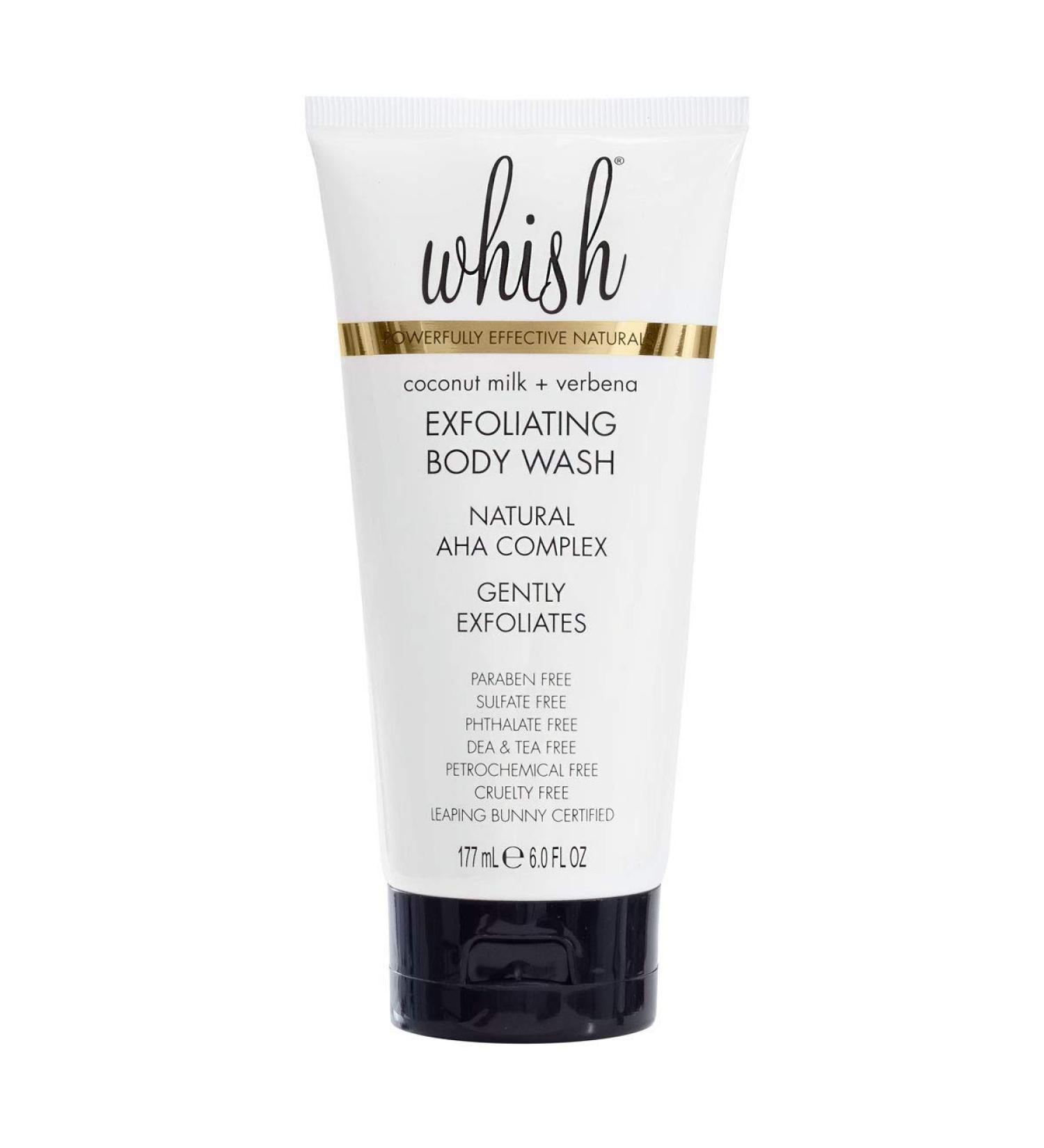 Whish Coconut Milk Exfoliating Body Wash - Alpha Hydroxy for Even Skin Tone & Clear Complexion - 6fl oz - Buy Online on SooperMarket.com