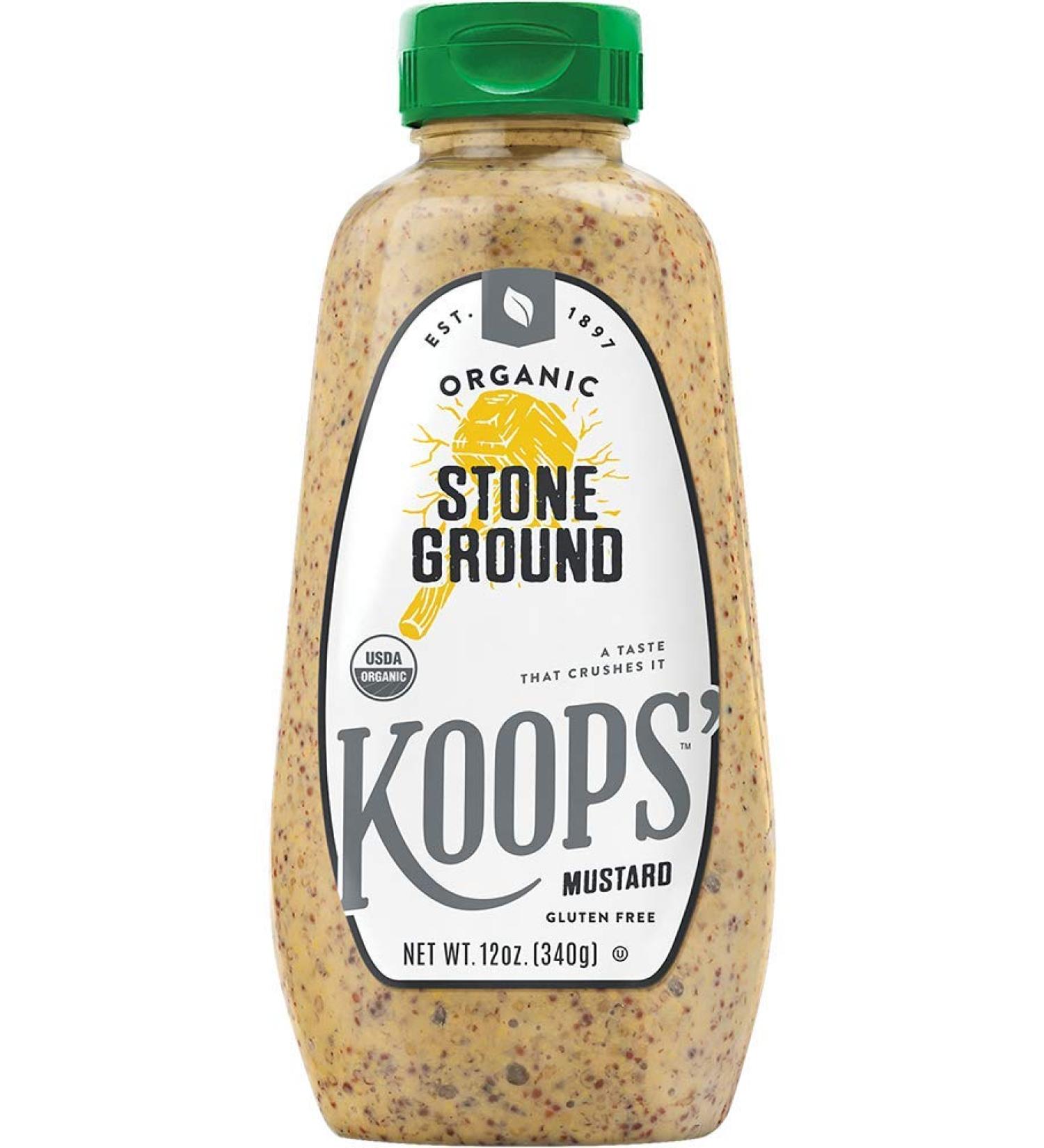 Koops Organic Stone Ground Mustard 12 oz - Pack of 12 - Buy Online on SooperMarket.com