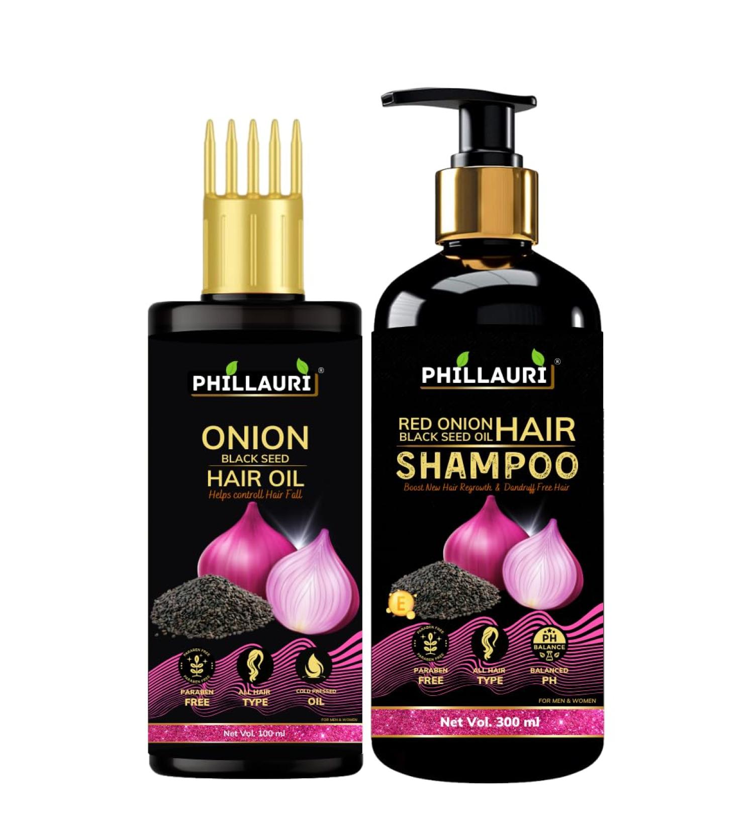 Red Onion Shampoo & Hair Growth Oil Combo for Hair Fall Control - For Men & Women | Enhance Hair Health - Buy Online on SooperMarket.com
