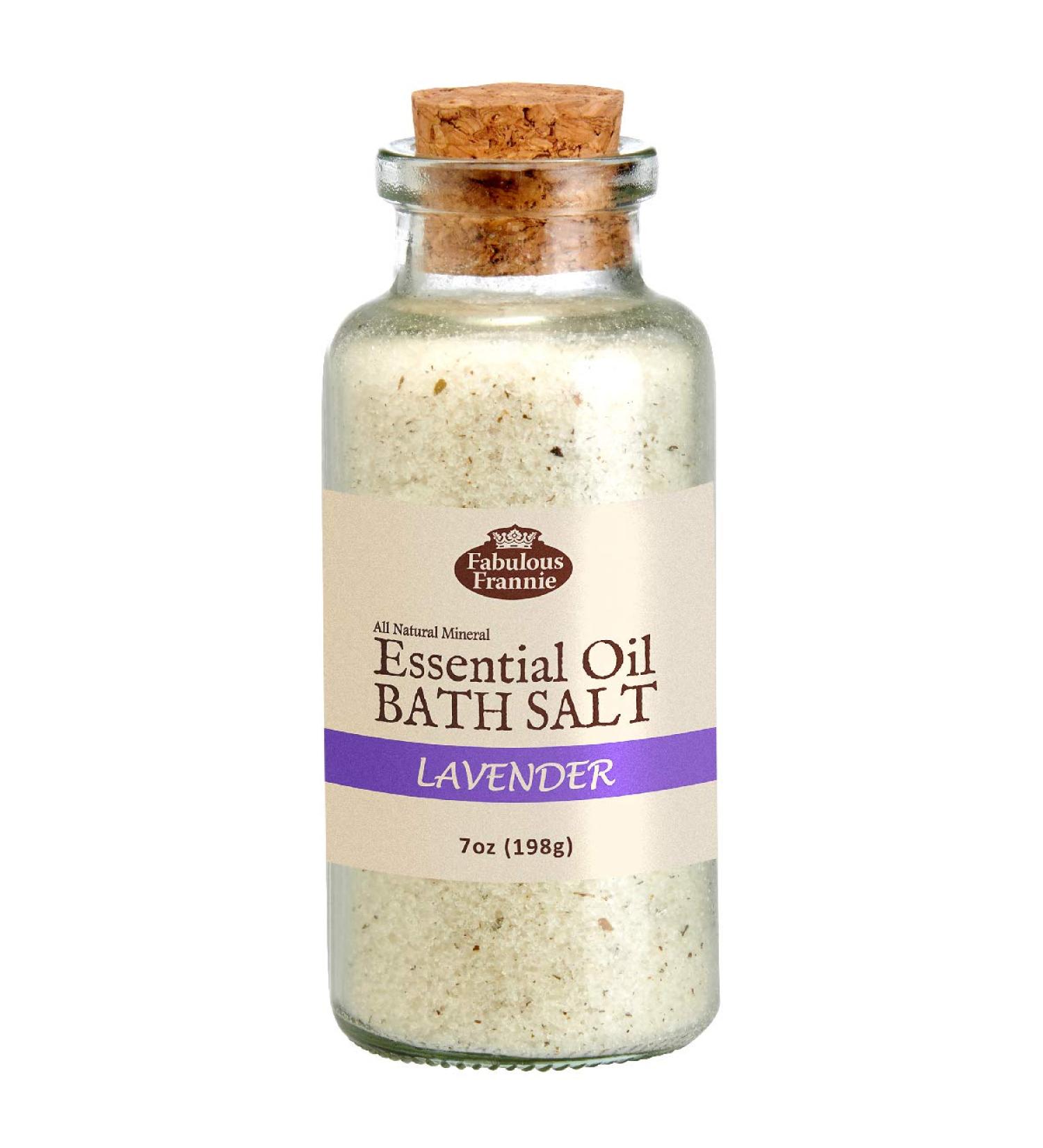 Fabulous Frannie Lavender Therapeuic Mineral Bath Salt - 7oz Made With Pure Essential Oil - Replenish and Restore