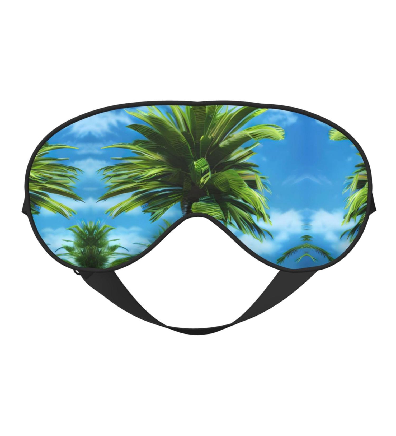 Buy SSIMOO Summer Palm Tree Sleep Mask - Adjustable Breathable Fashionable Eye Mask for Comfortable Sleep | International Shipping Available - Buy Online on SooperMarket.com