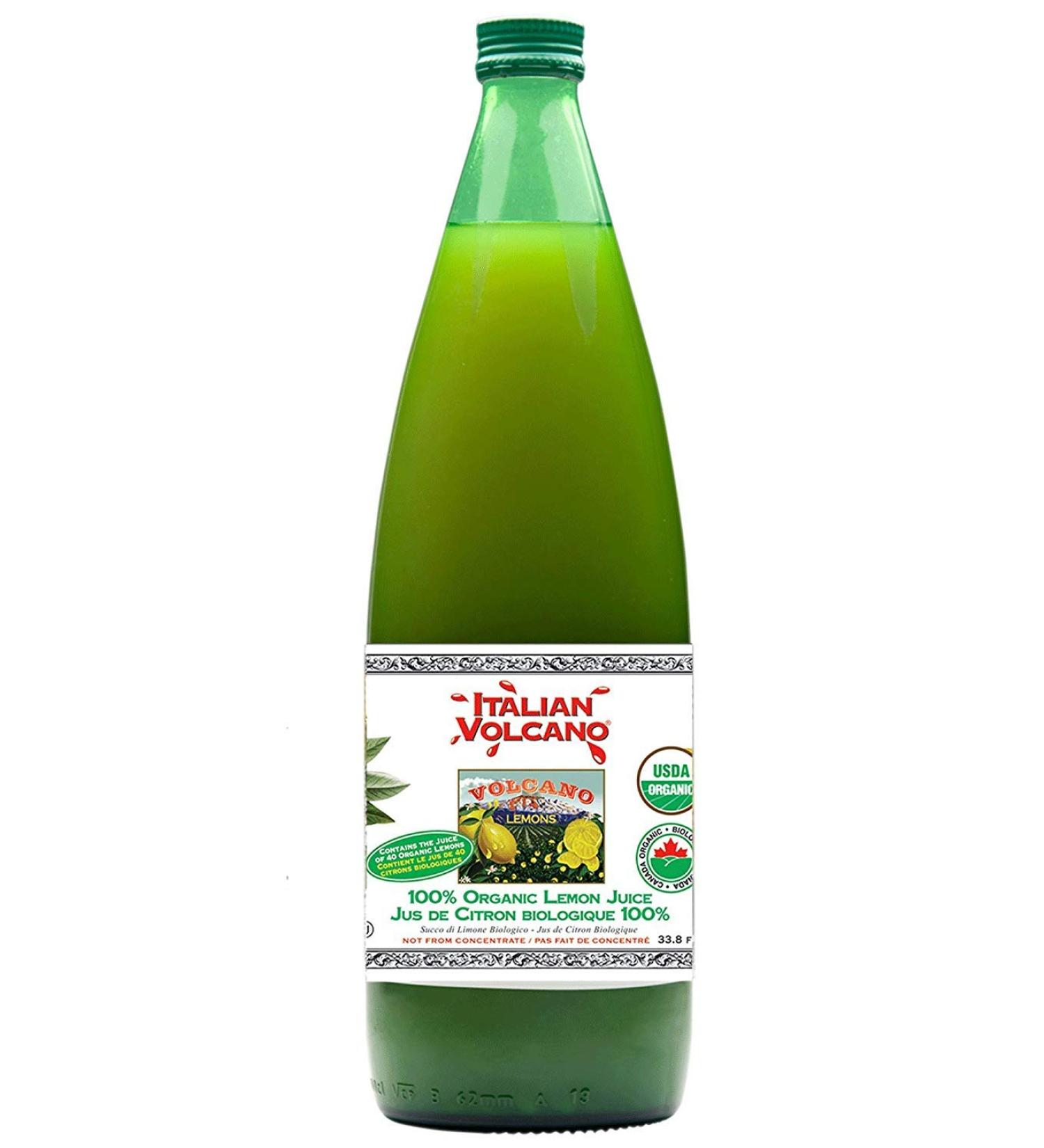 Italian Volcano USDA Organic Lemon Juice 1 Liter Bottle - 2 Pack