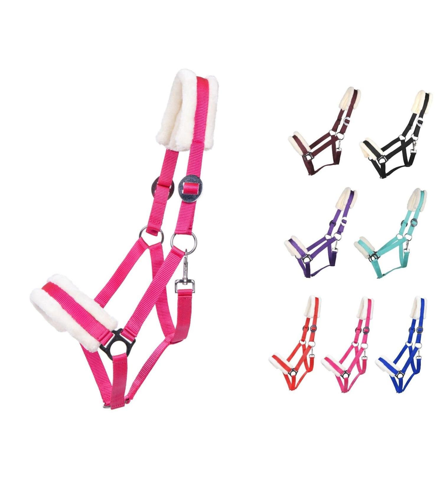NETPROSHOP Solid Horse Halter - Padded Adjustable for Mini Shetty to Full & Coldblood - Pony Size Pink Color - International Shipping Available - Buy Online on SooperMarket.com