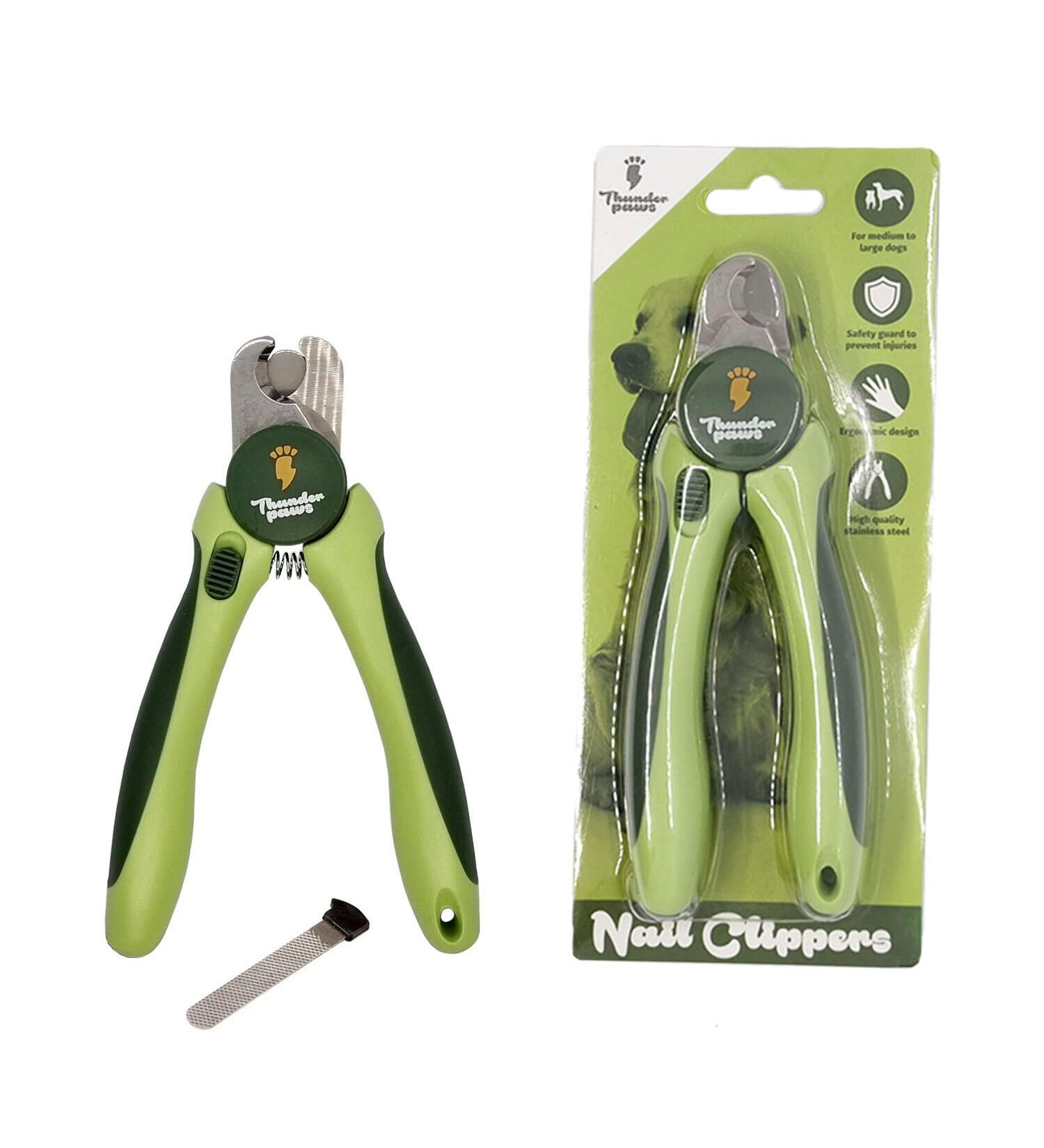 Thunderpaws Professional Dog Claw Scissors with Safety Lock & Nail File - Medium to Large - Green - Buy Online on SooperMarket.com