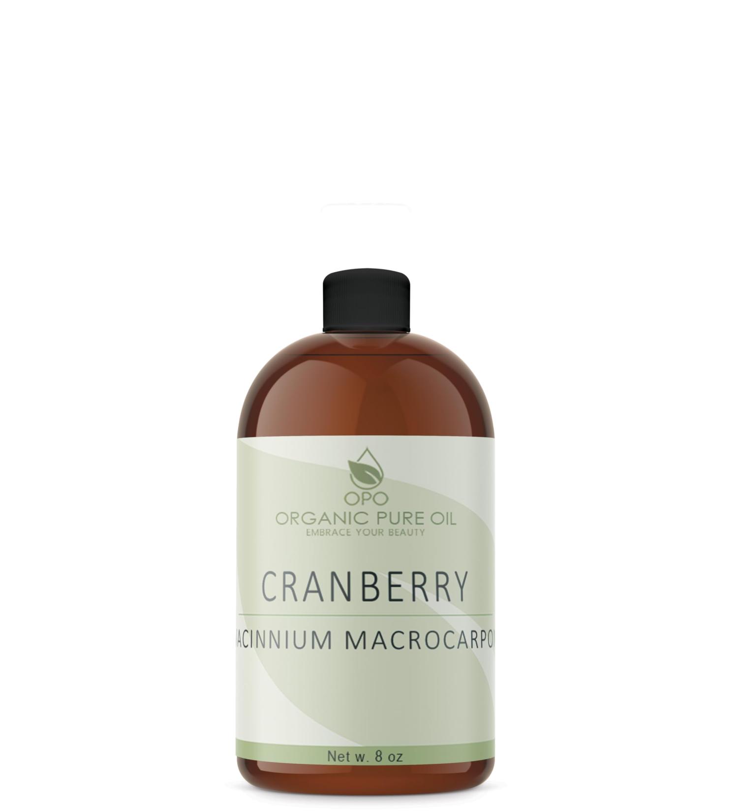 Organic Pure Cranberry Seed Oil 8 fl oz - 100% Pure Unrefined Cold Pressed Non-GMO for Skin & Hair Moisturizing & Hydrating - Buy Online on SooperMarket.com