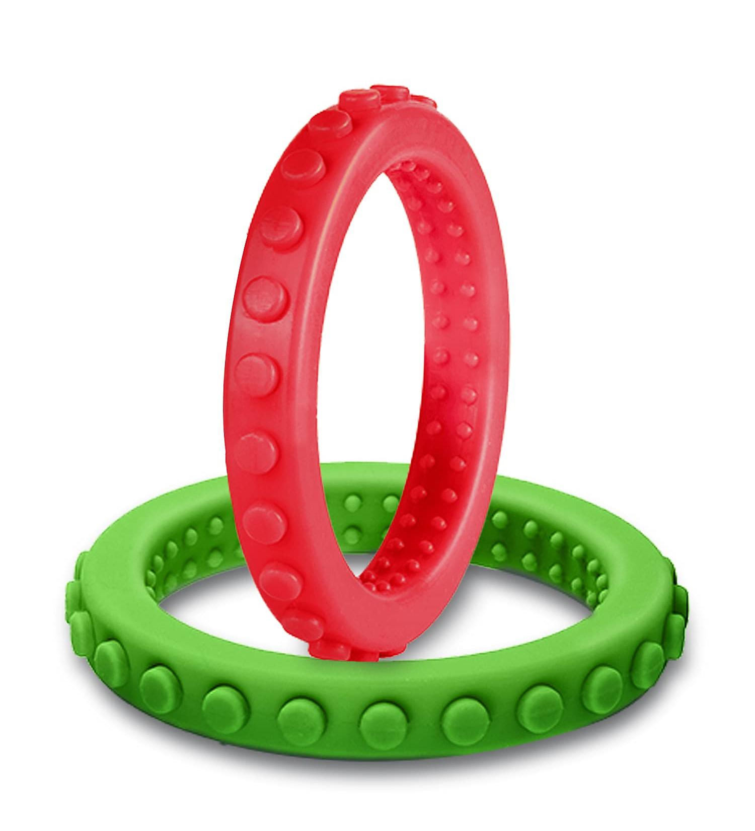 Baby Tooth Chew Toy - Food-Safe Silicone for Sensory Needs | Perfect for Autism SPD ADHD - 2 Pack Red/Green - Buy Online on SooperMarket.com