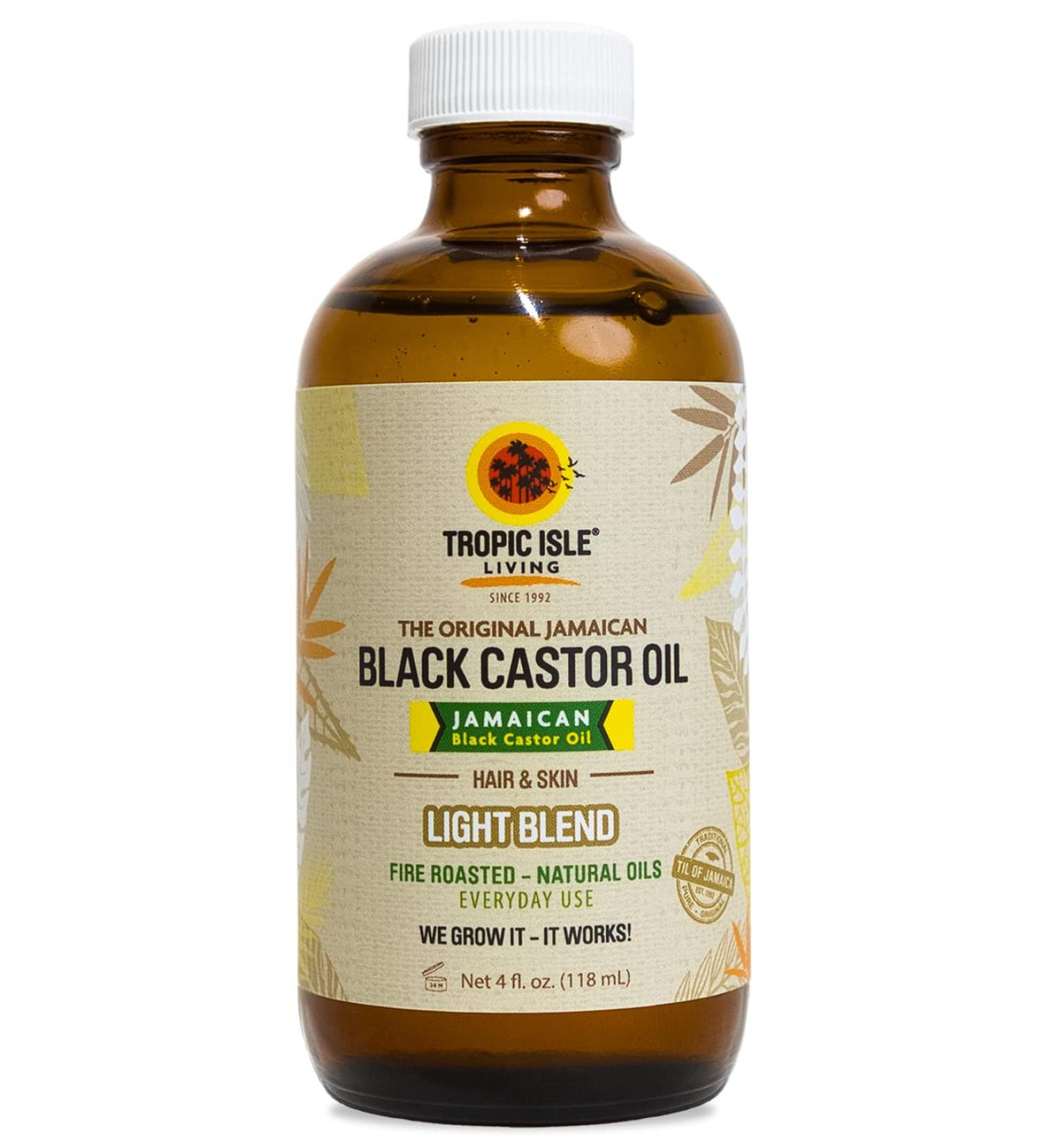 Jamaican Black Castor Oil Light Blend 4oz - Natural Lightweight Oil for Hair & Skin | Seals Moisture, Controls Frizz | Plant-based Formula | 4 Fl Oz - Buy Online on SooperMarket.com