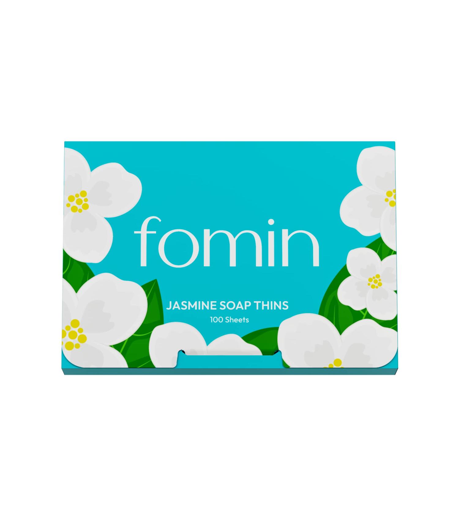 FOMIN Antibacterial Jasmine Paper Soap Sheets - 100 Travel Sheets - Dissolvable & Portable Mini Soap for Camping - Single Pack - Buy Online on SooperMarket.com