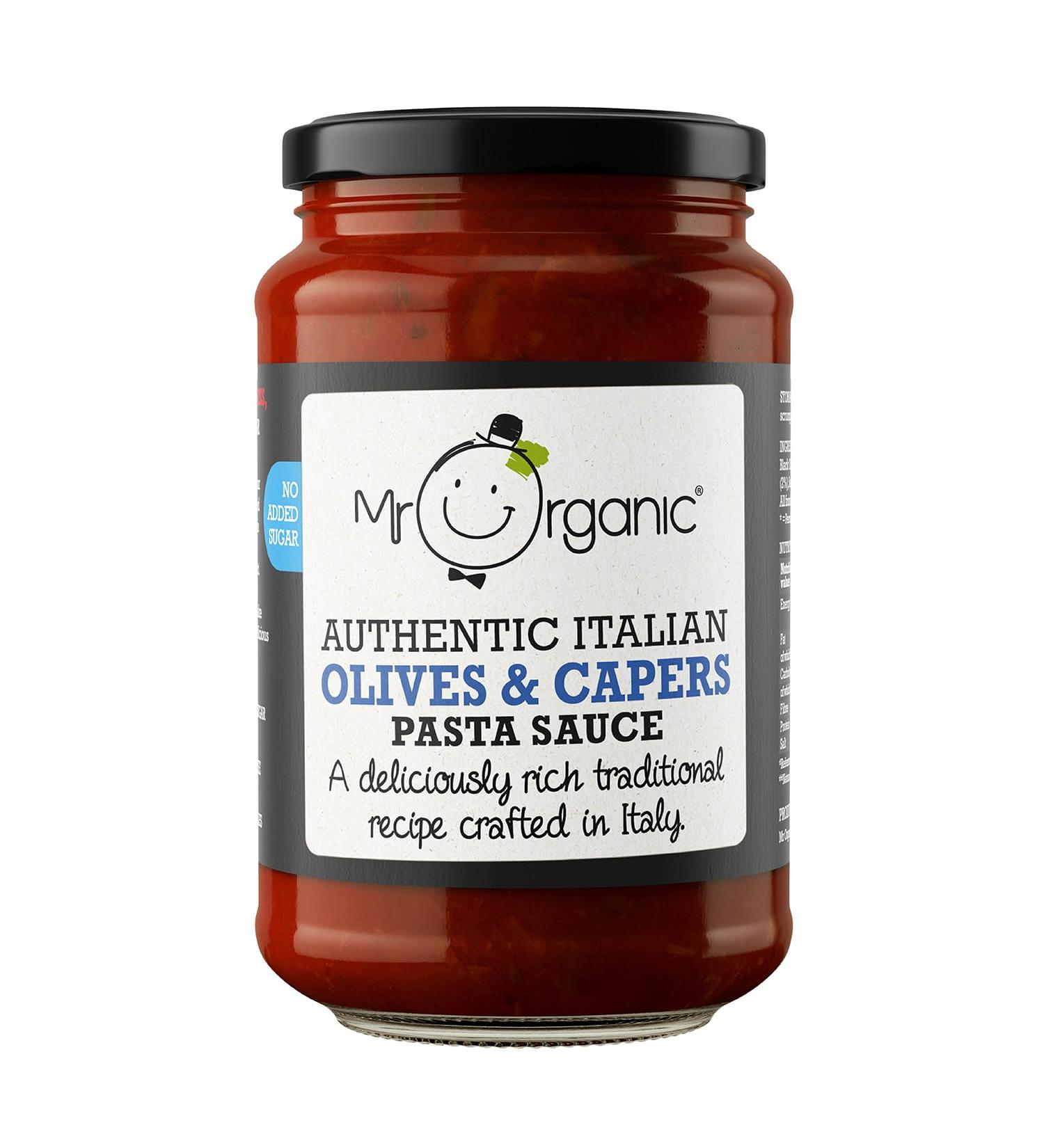 Mr Organic - No Added Sugar Olives & Capers Pasta Sauce 350g (Pack of 6) - Non-GMO - No Artificial Preservatives or Colours - Rich & Delicious Flavour - Buy Online on SooperMarket.com